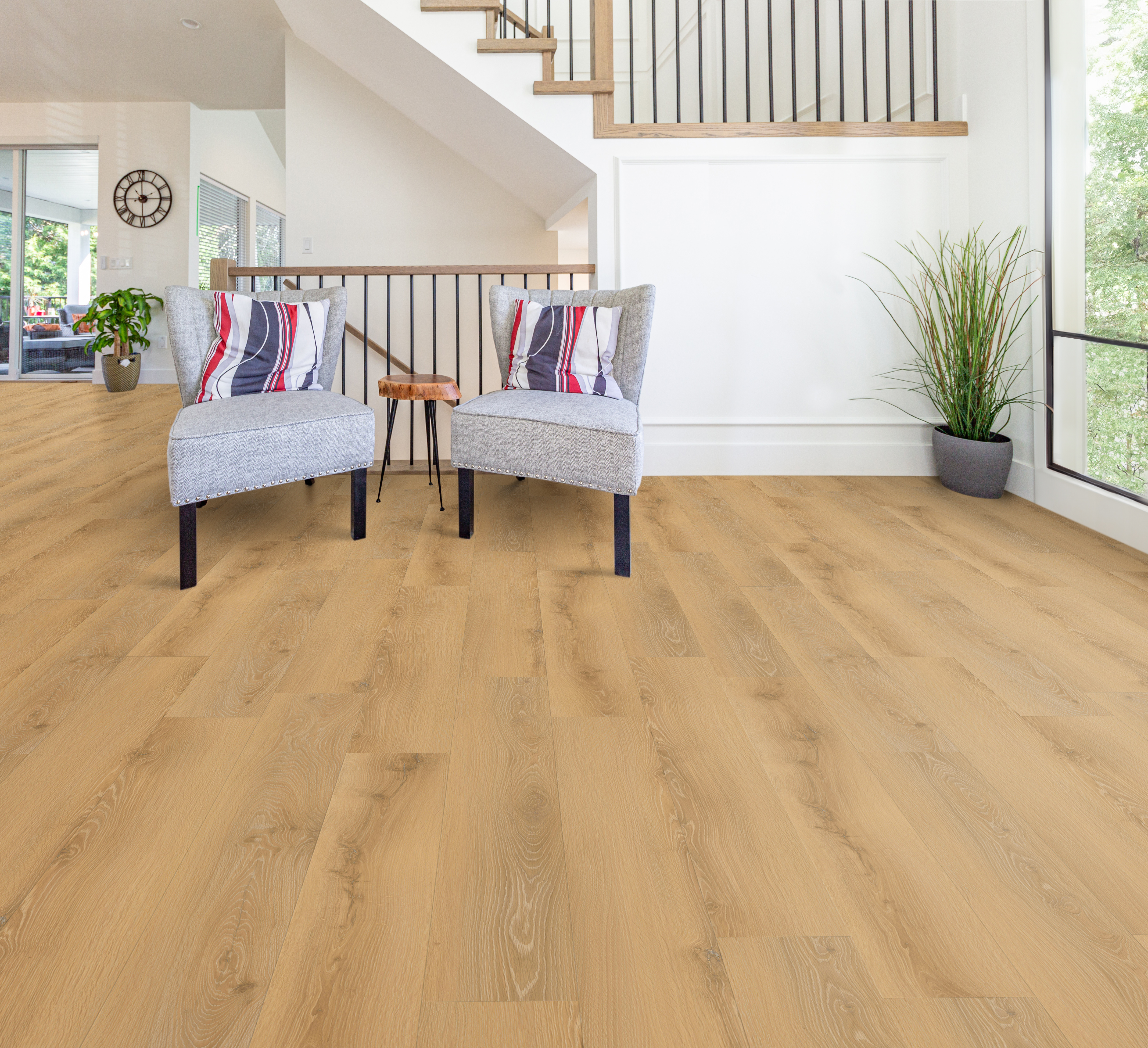 Coastal Wheat flooring, shown in a room