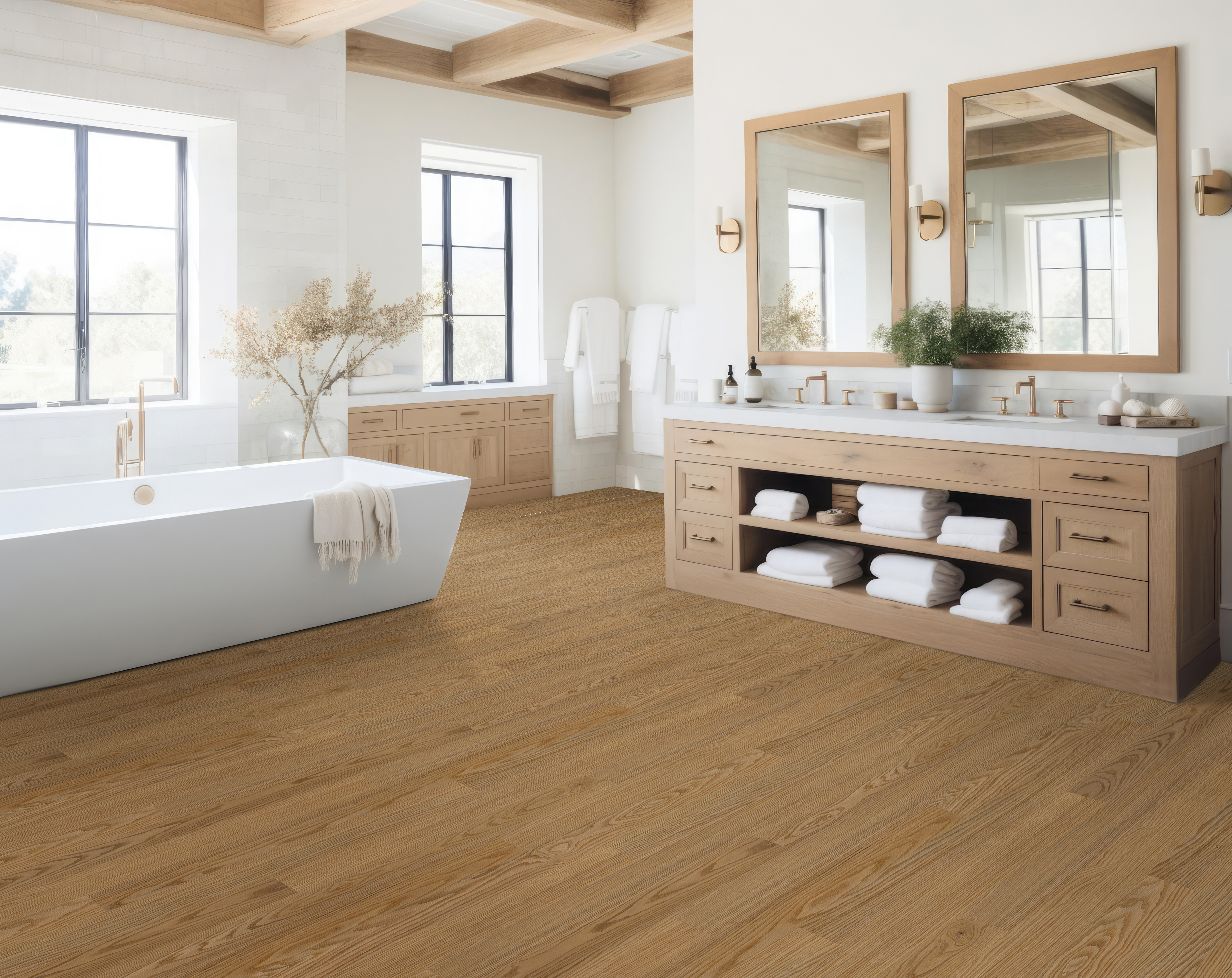 Barley flooring, shown in a room