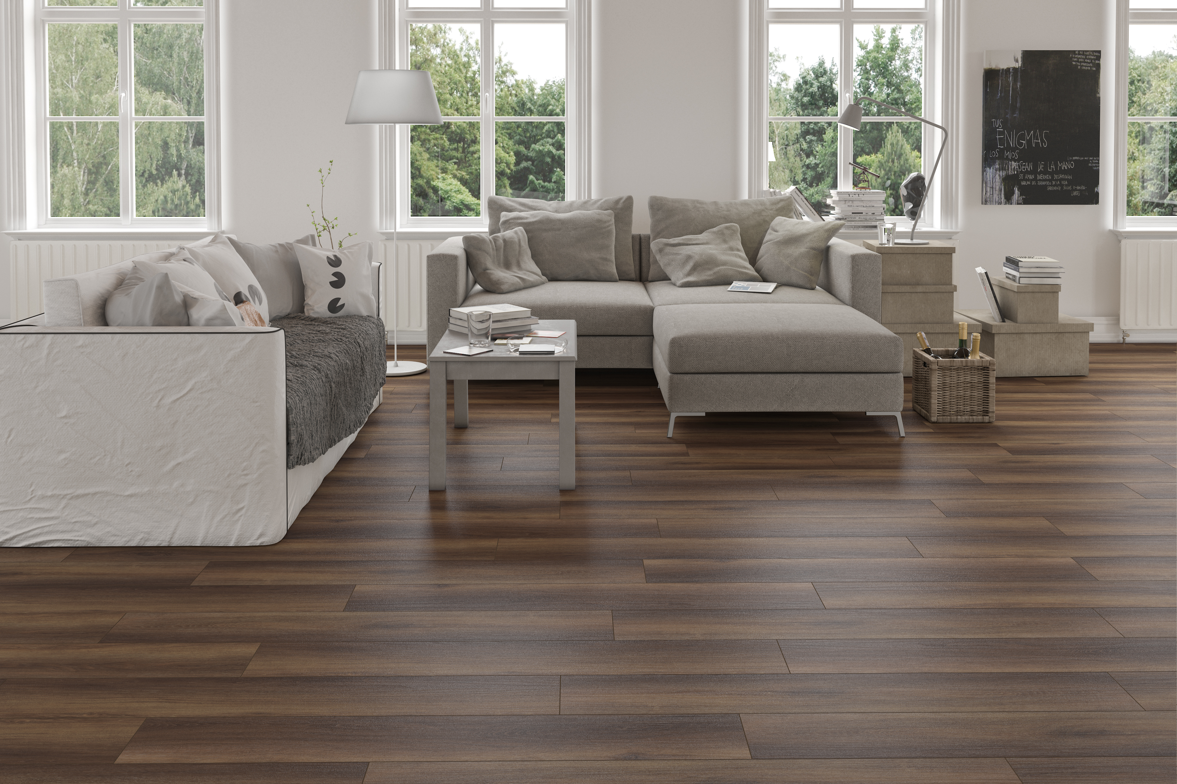 Rosewood flooring, shown in a room