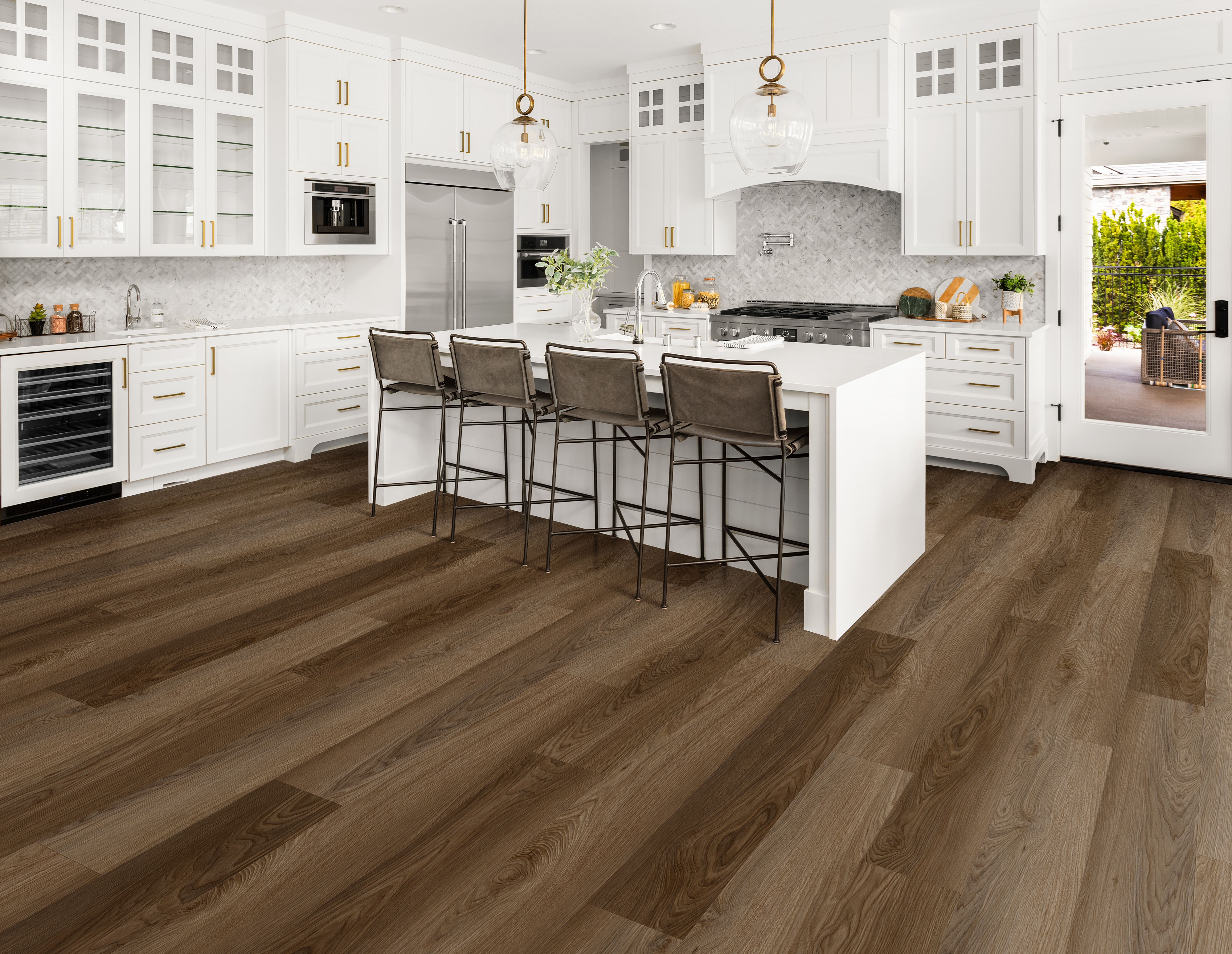Almond Bark flooring, shown in a room