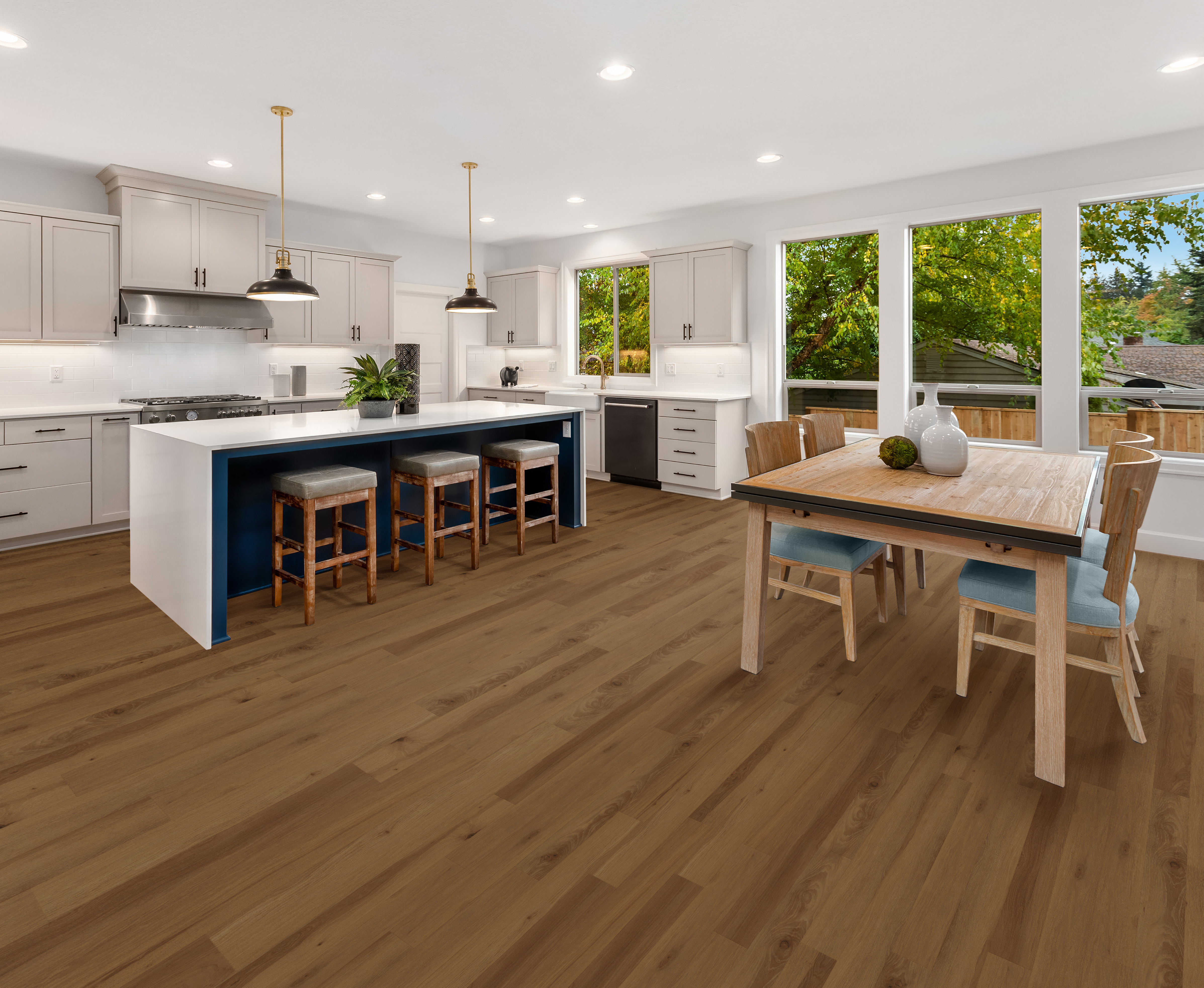 Golden flooring, shown in a room