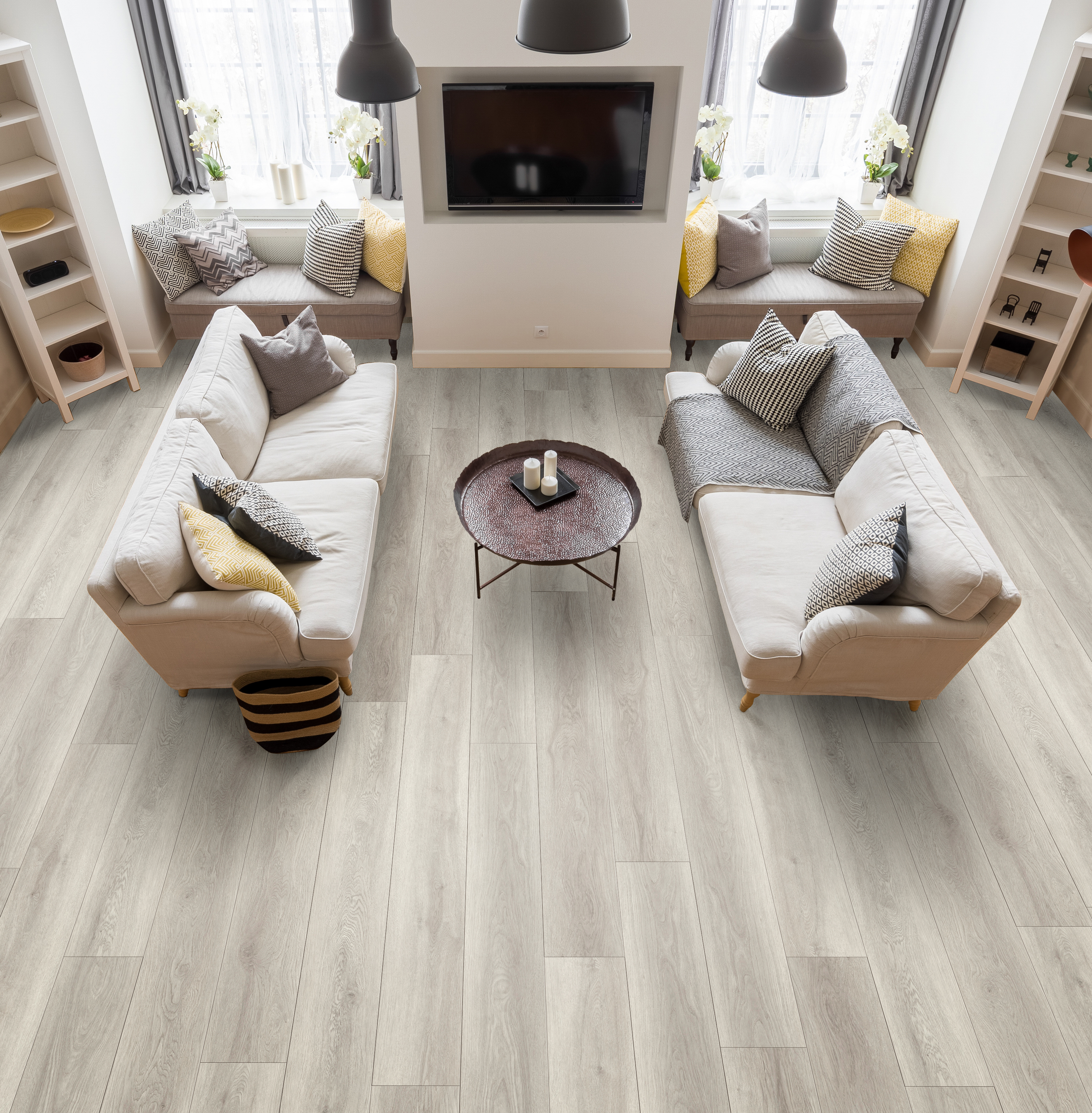 Fog flooring, shown in a room