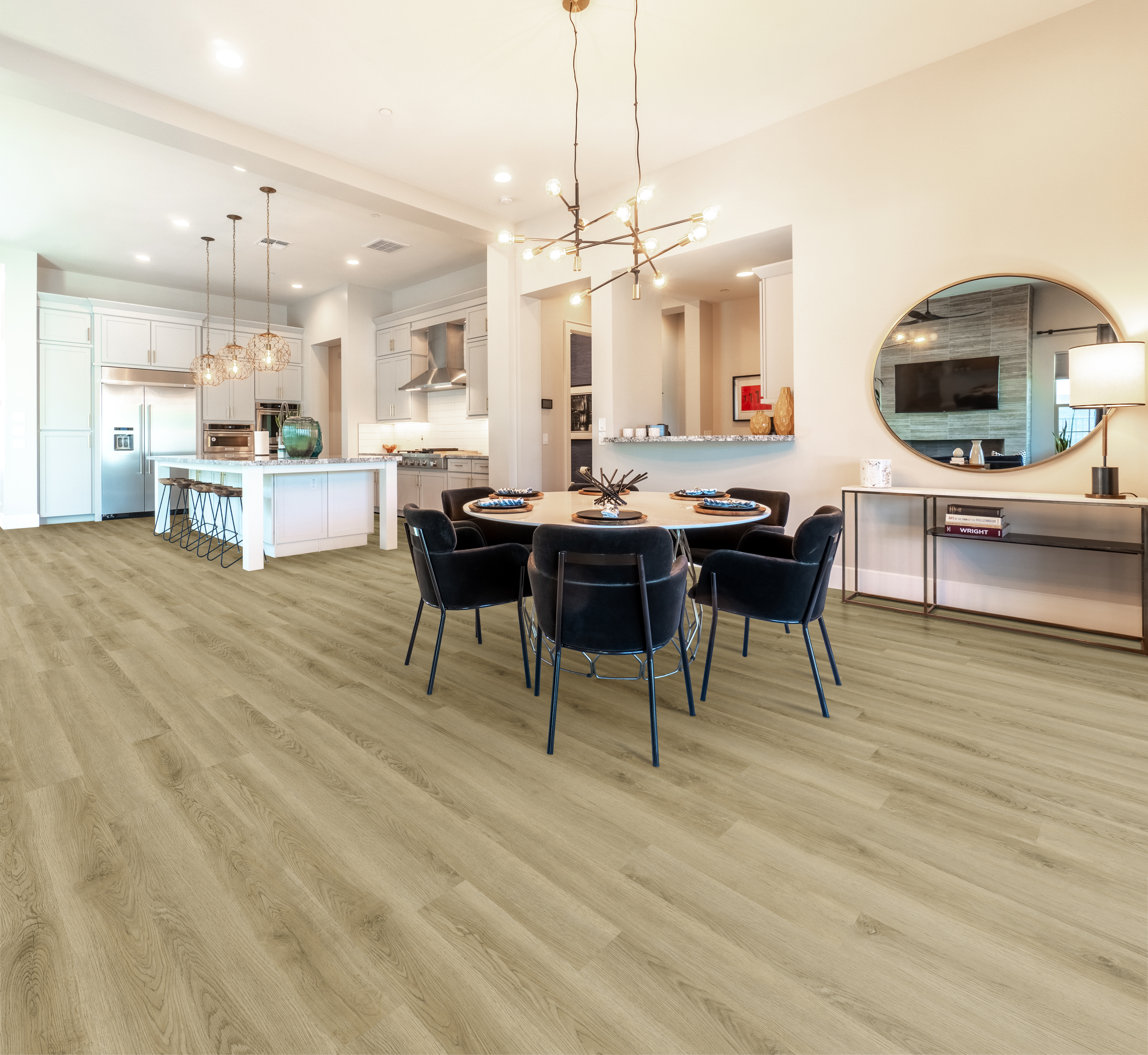 Summer Oak flooring, shown in a room