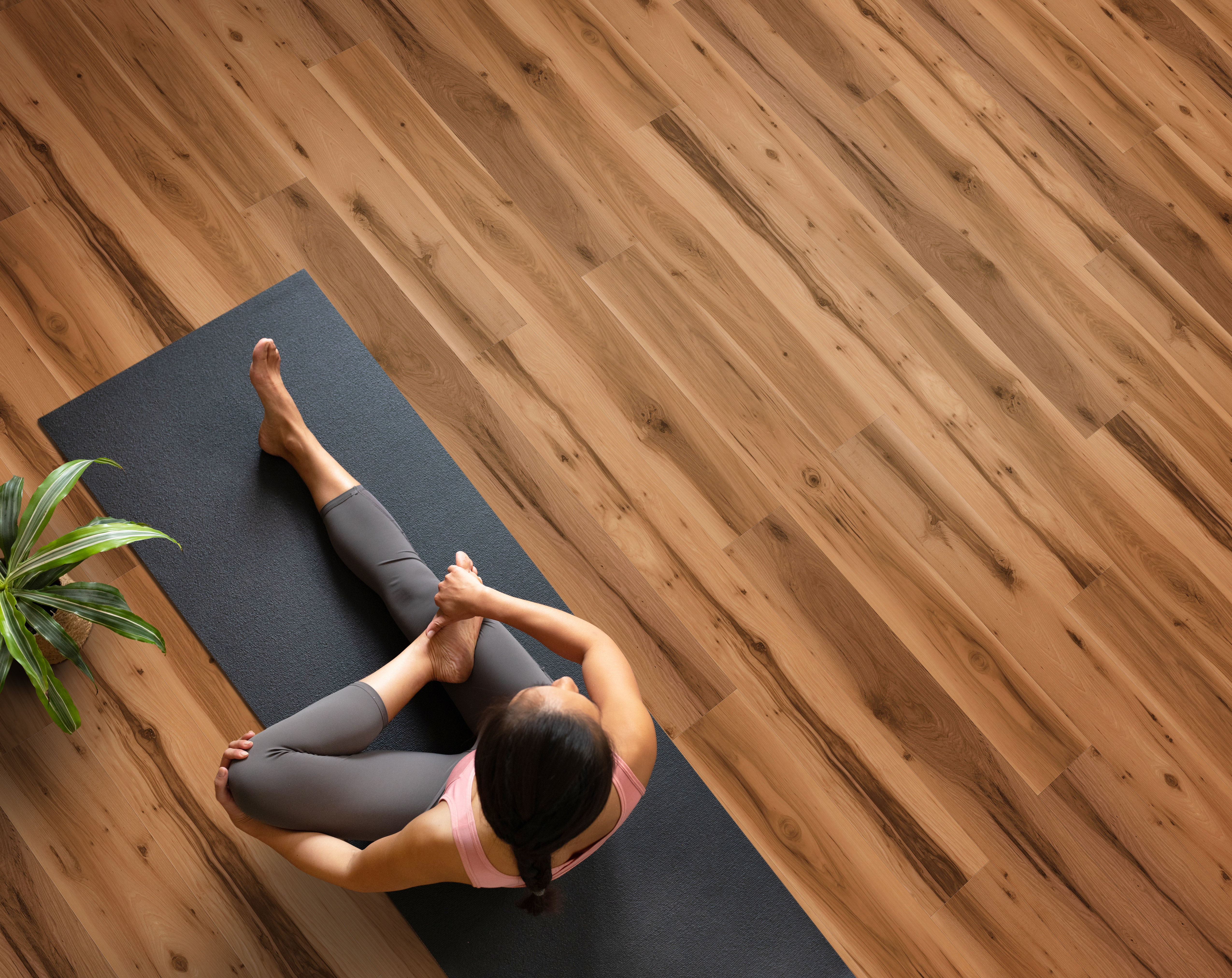 Smoked Amber flooring, shown in a room