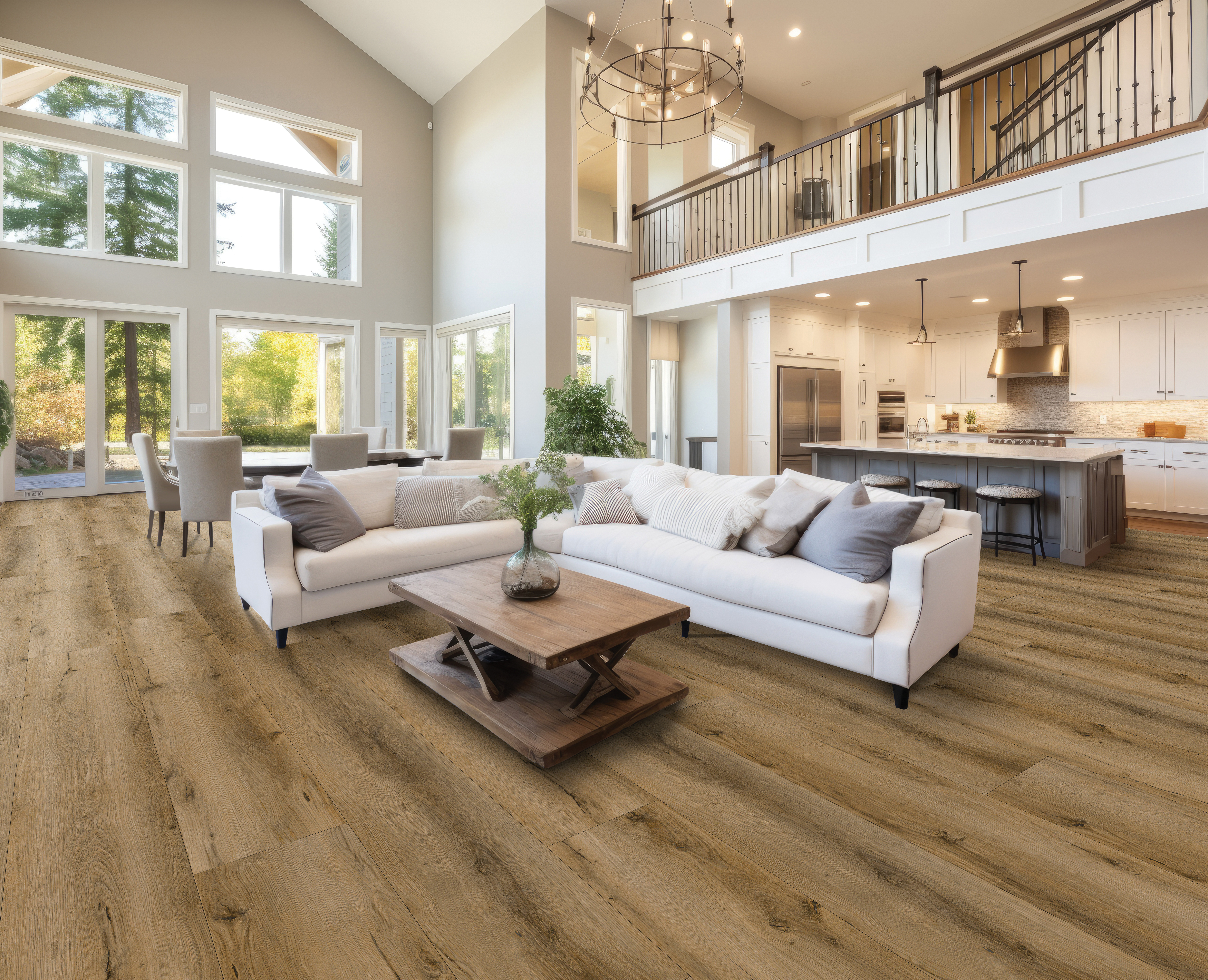 Barley flooring, shown in a room