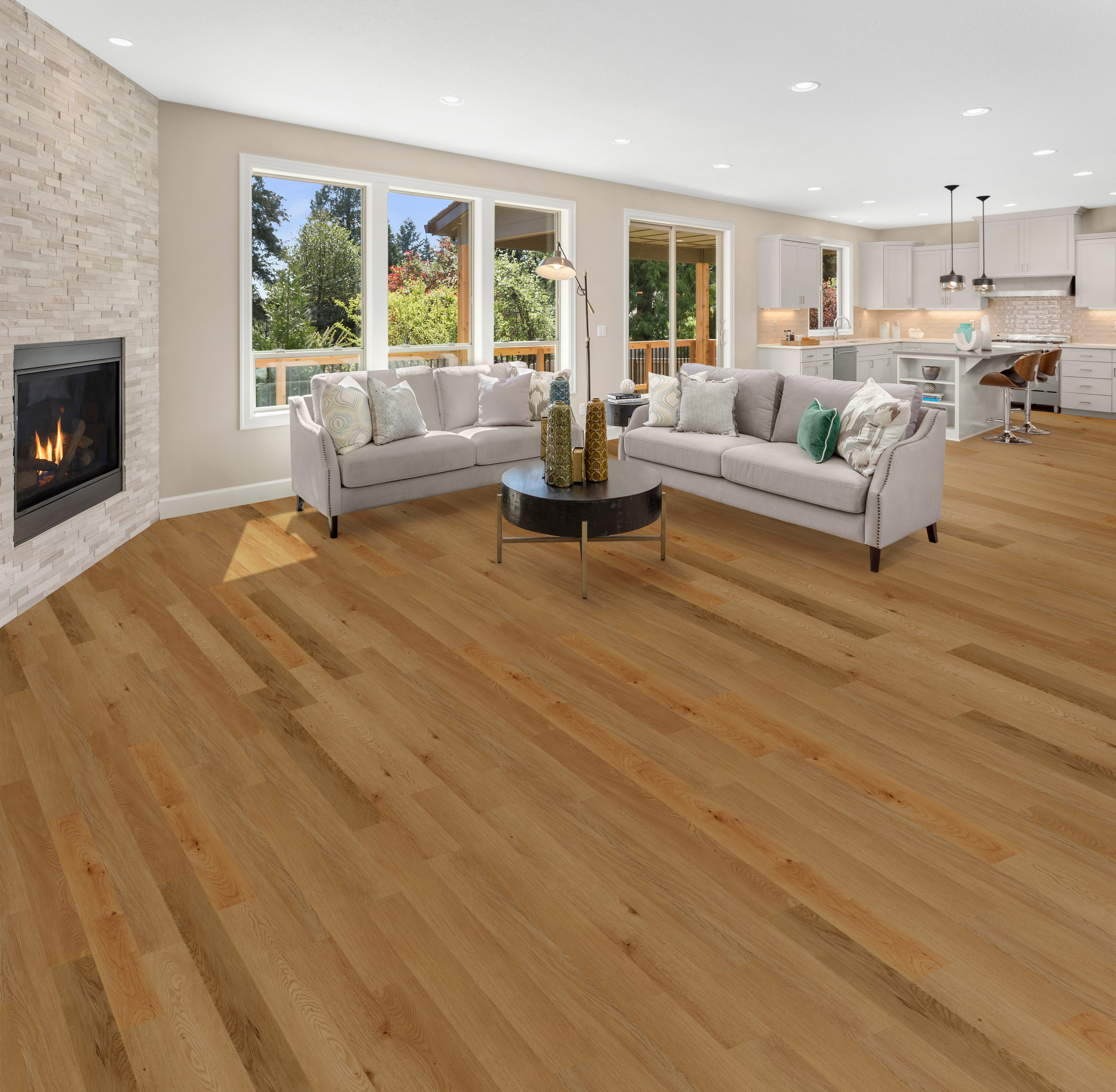 Nutmeg flooring, shown in a room