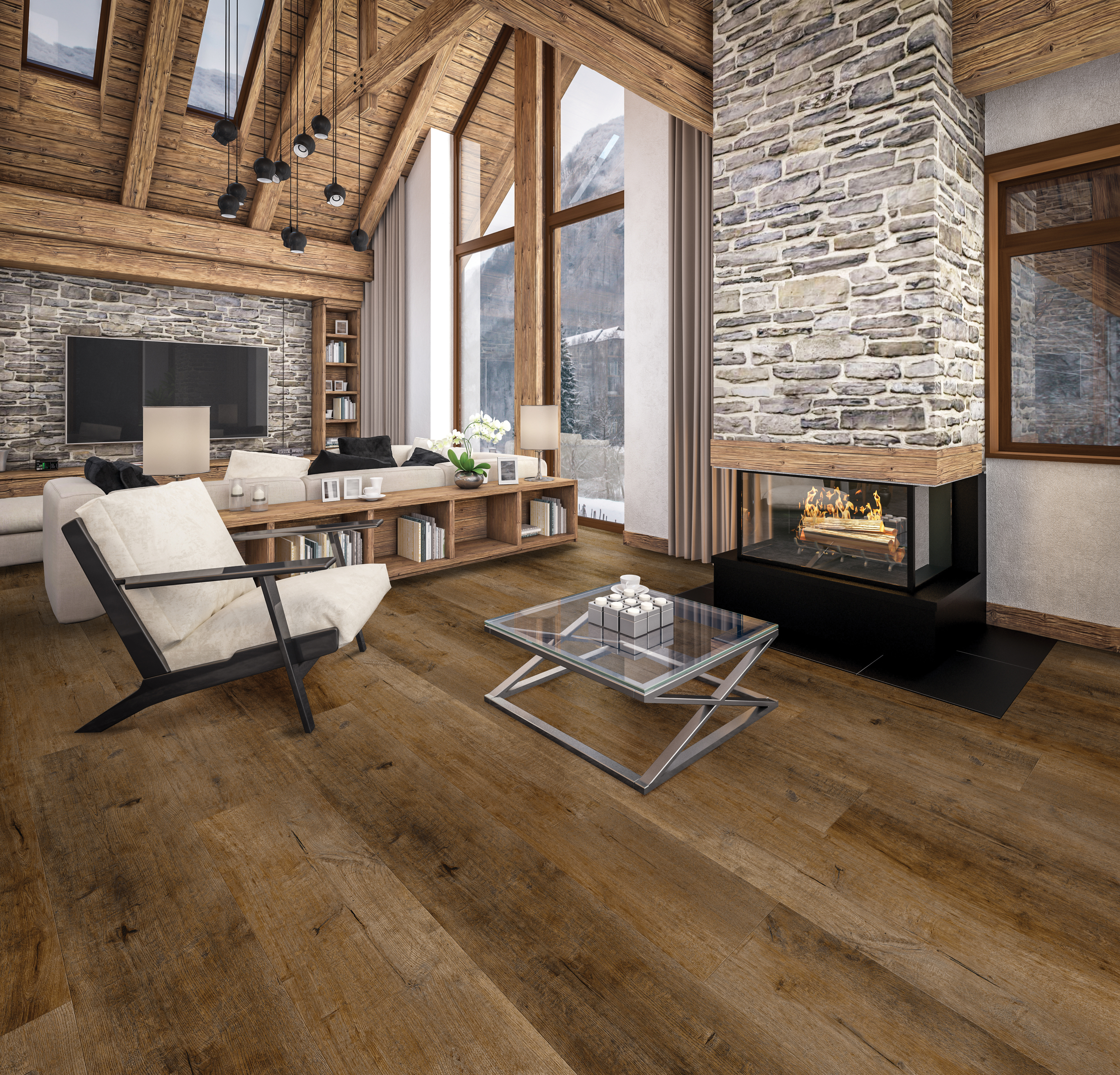 Fawn flooring, shown in a room