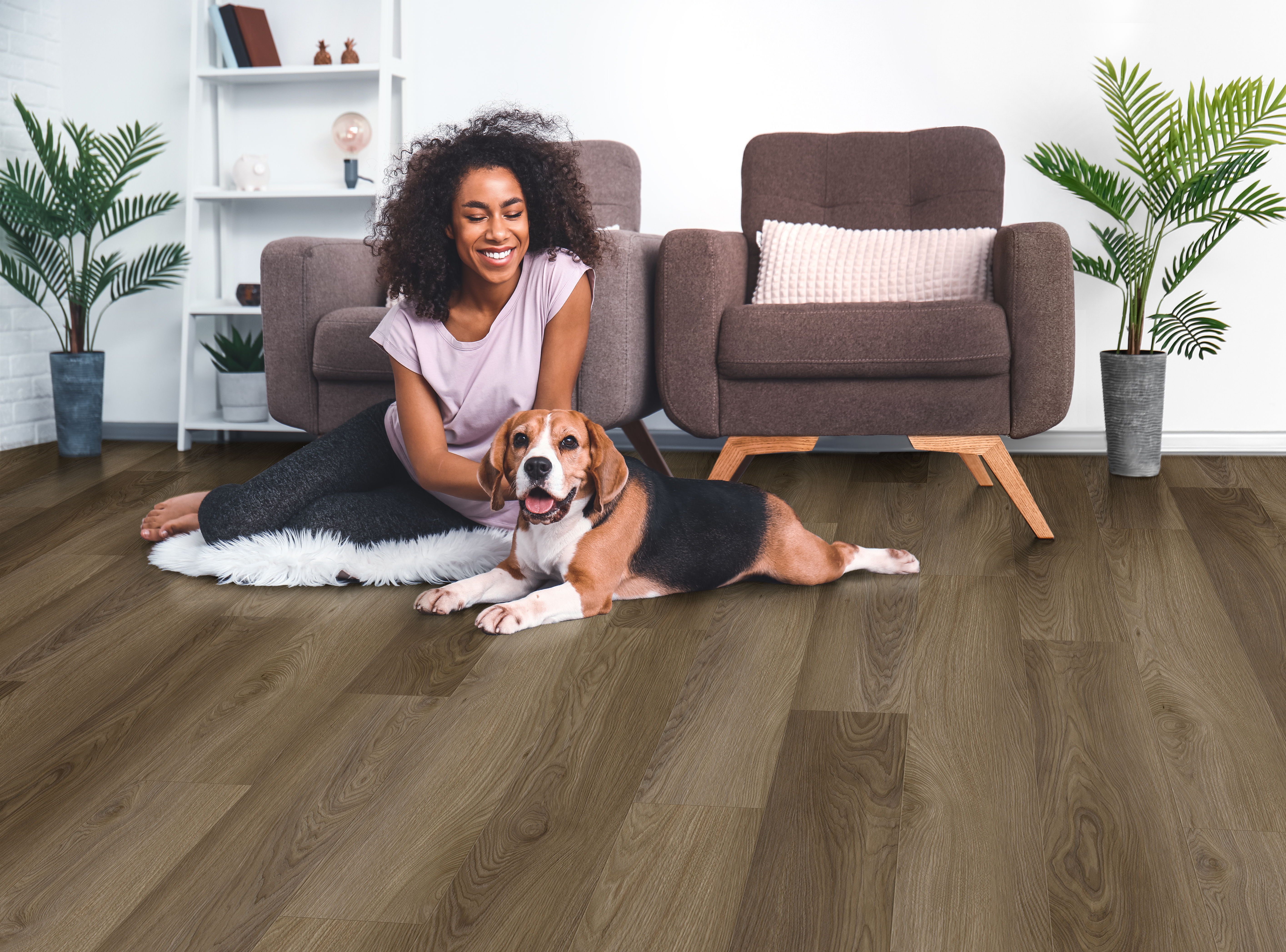 Hazelnut Harvest flooring, shown in a room