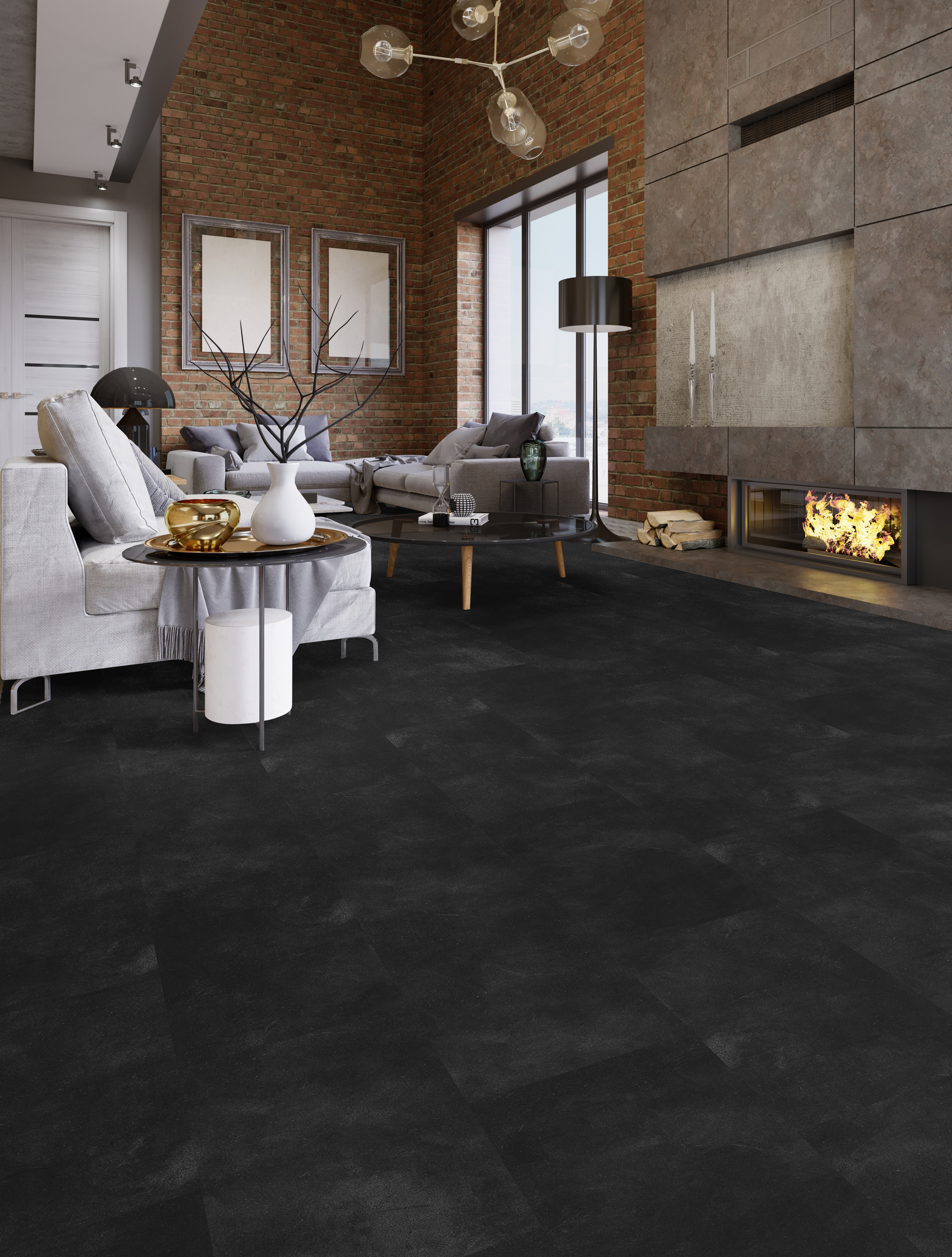 Jet flooring, shown in a room
