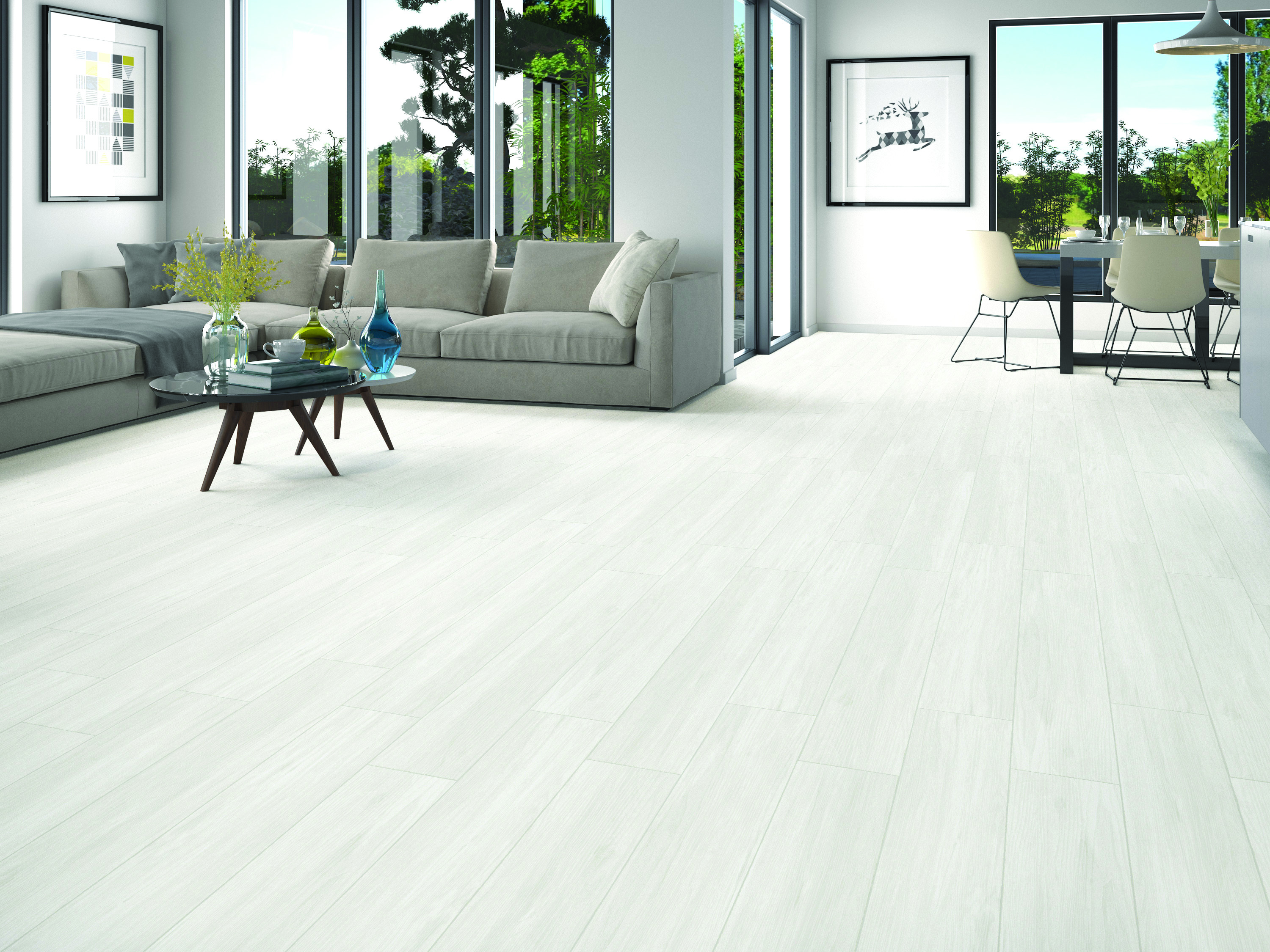 White Wash flooring, shown in a room