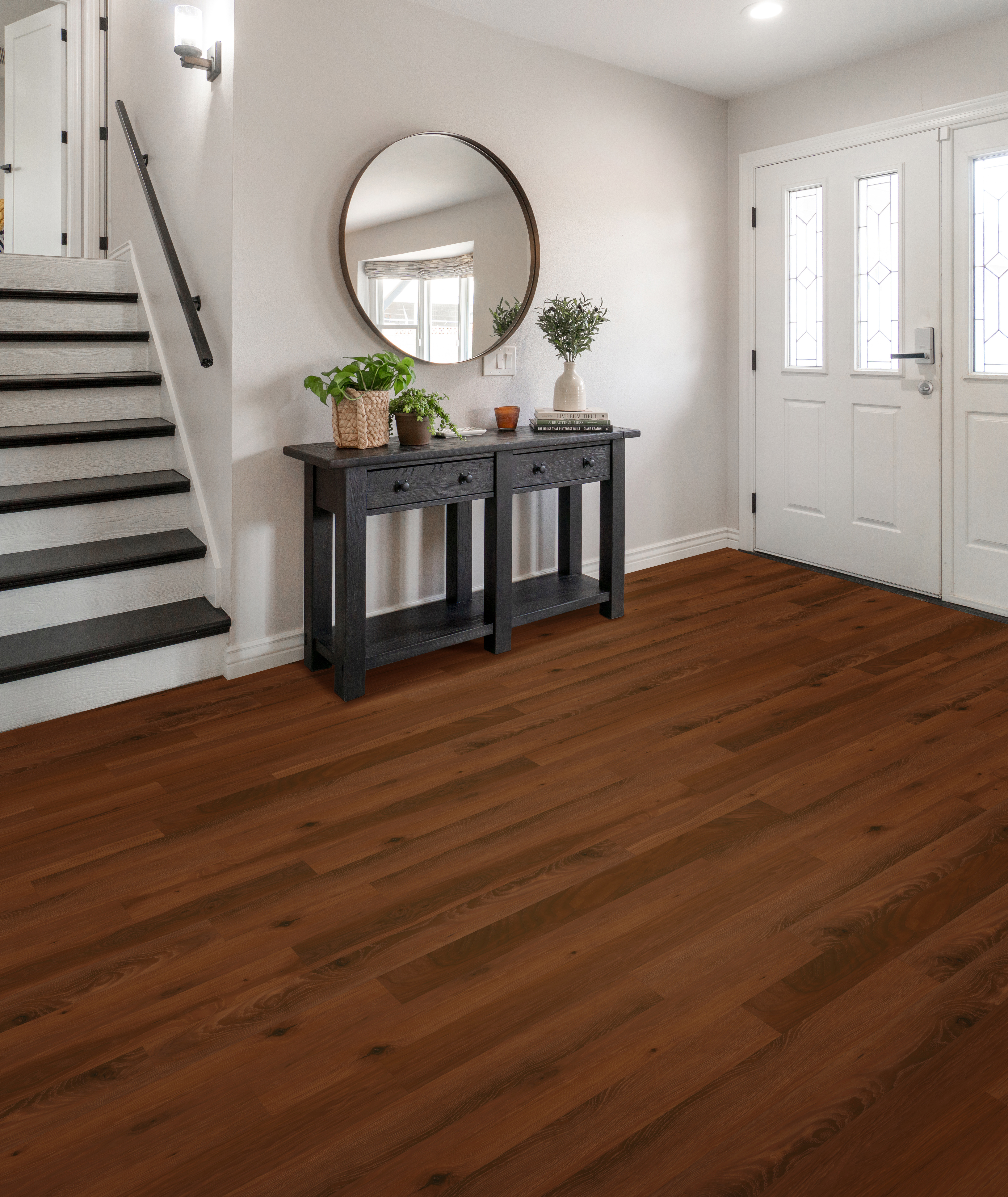 Cherry flooring, shown in a room