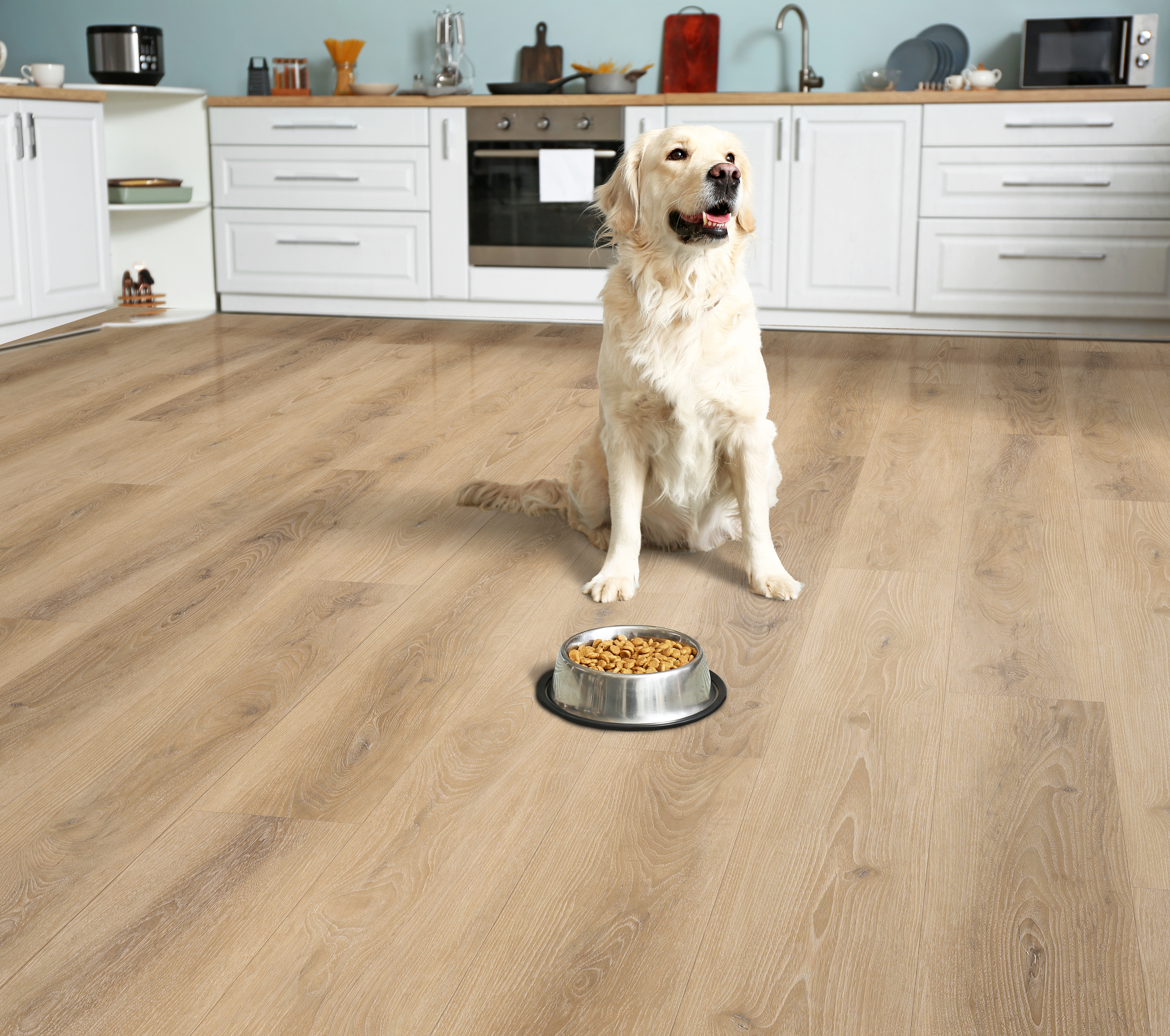 Clay flooring, shown in a room