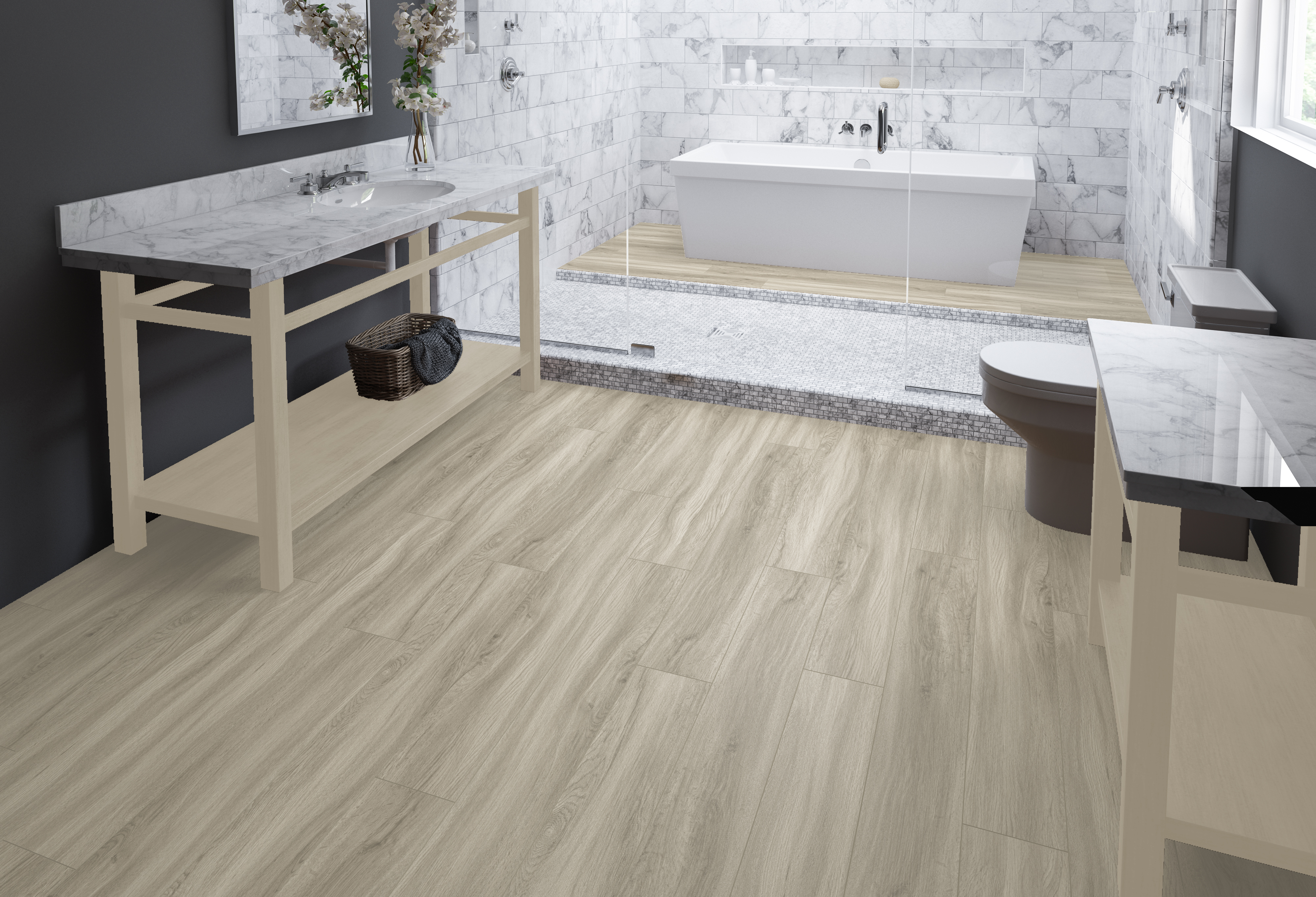 Mink flooring, shown in a room