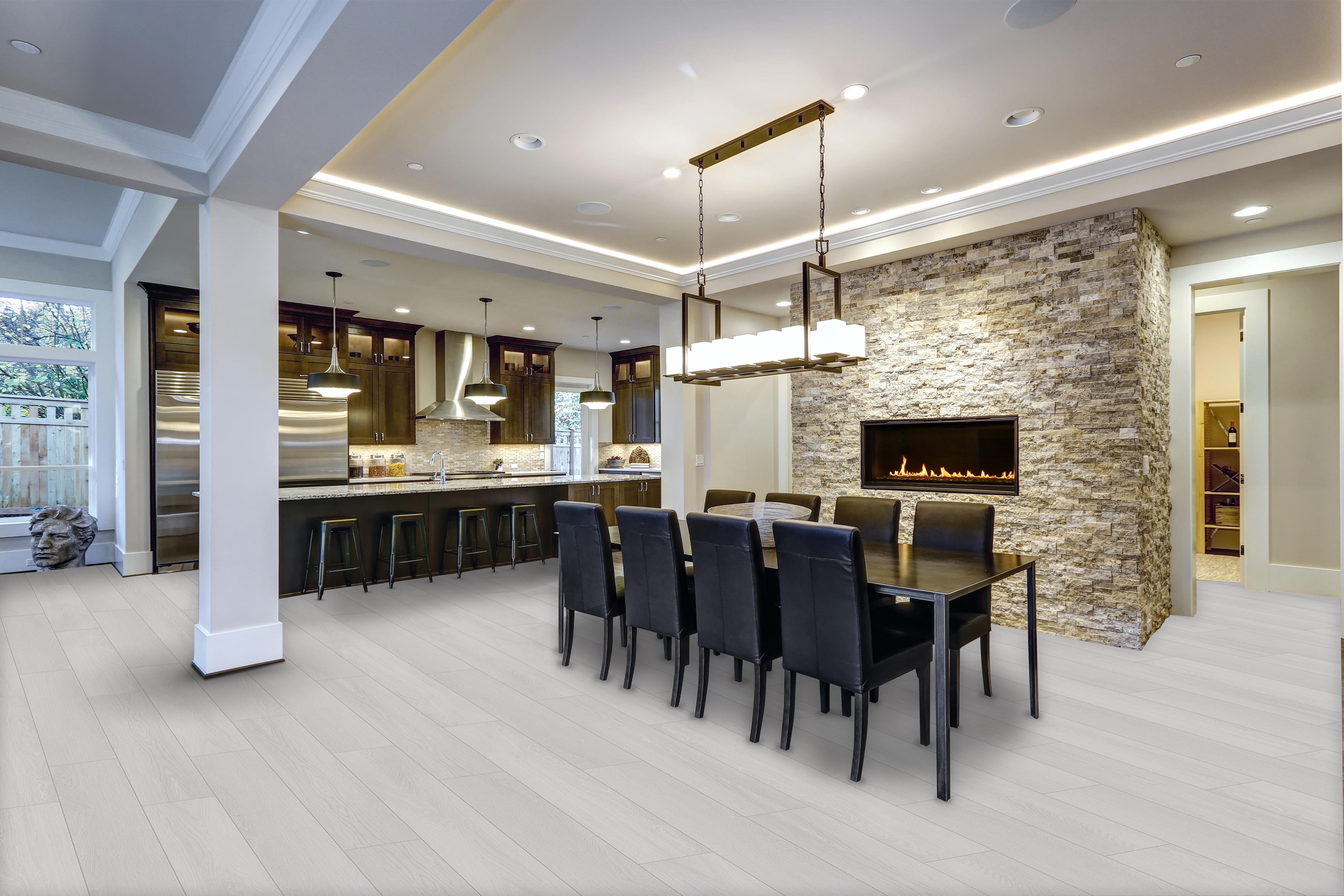 Glacier flooring, shown in a room