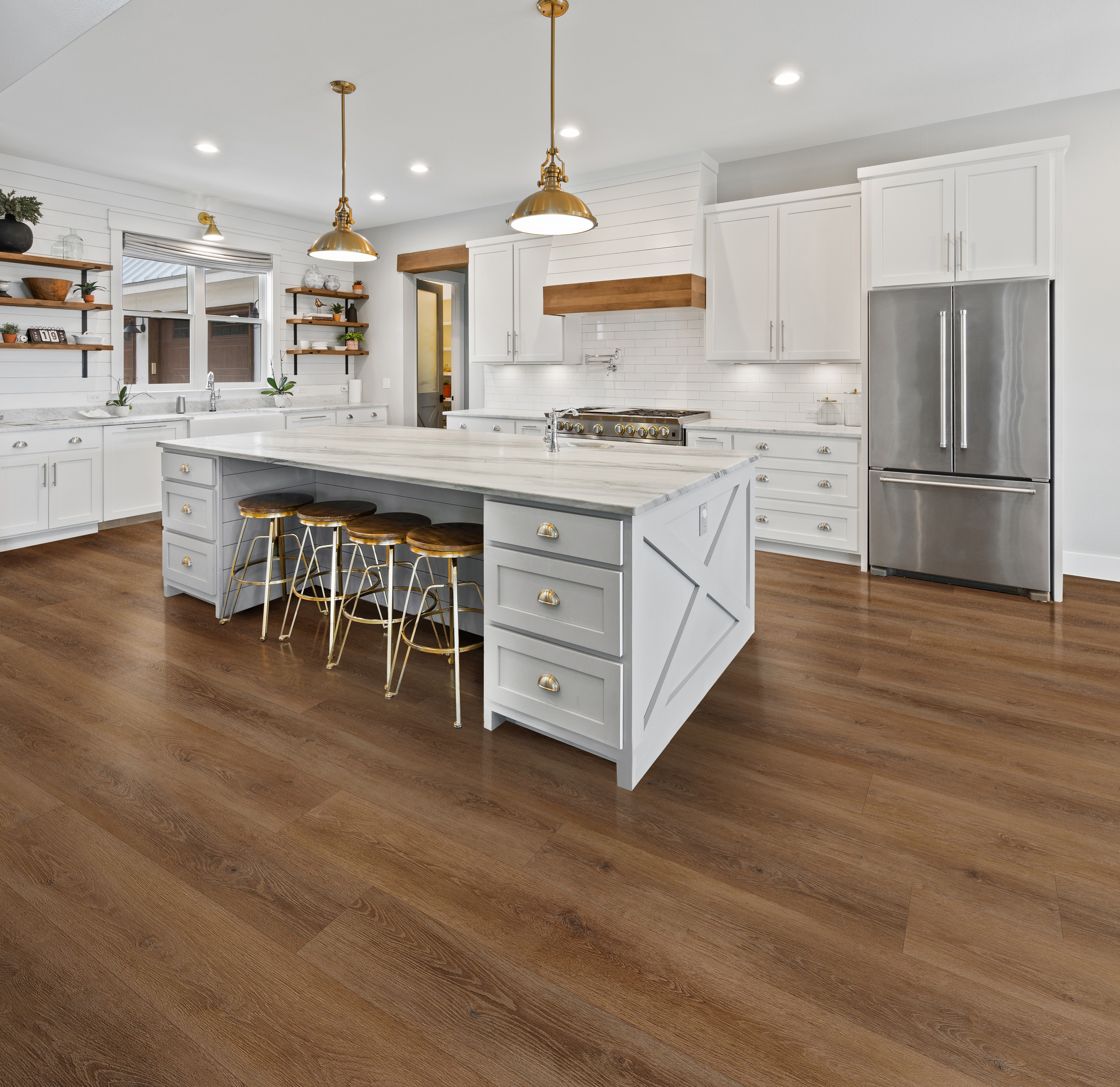 Sepia flooring, shown in a room