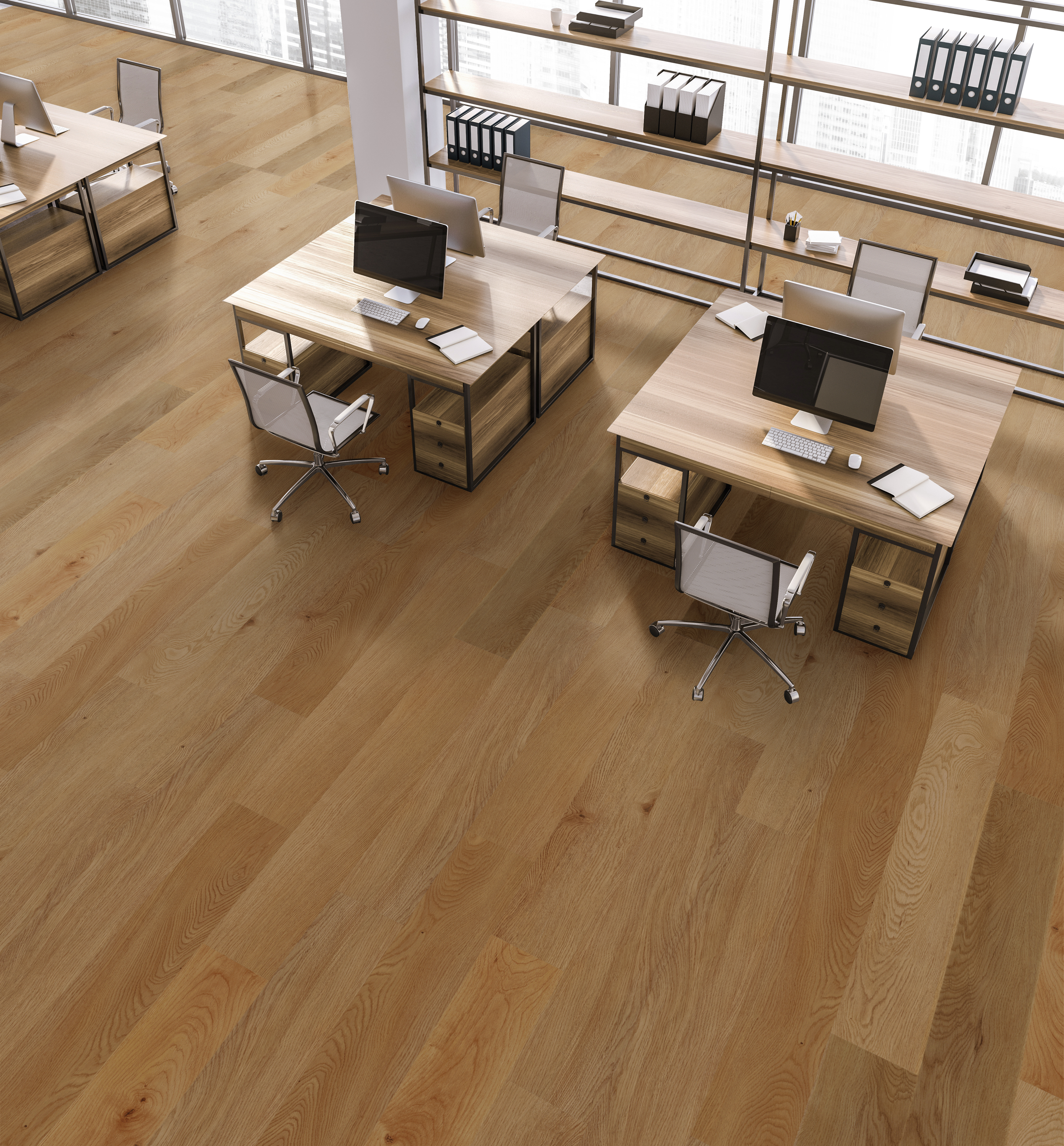 Nutmeg flooring, shown in a room