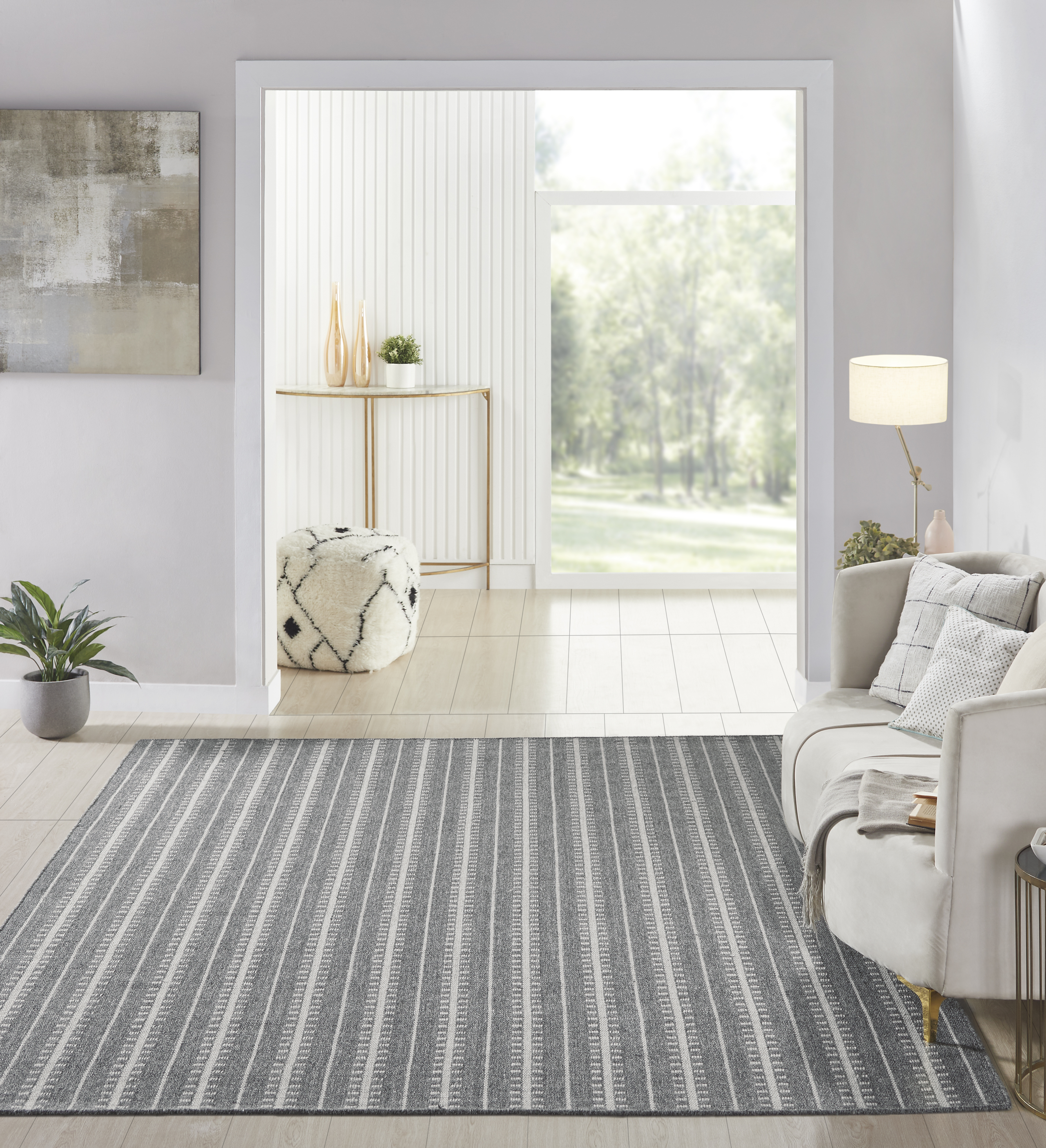 Stanton Carpet | Crescent | Ticking Stripe Rug Midnight