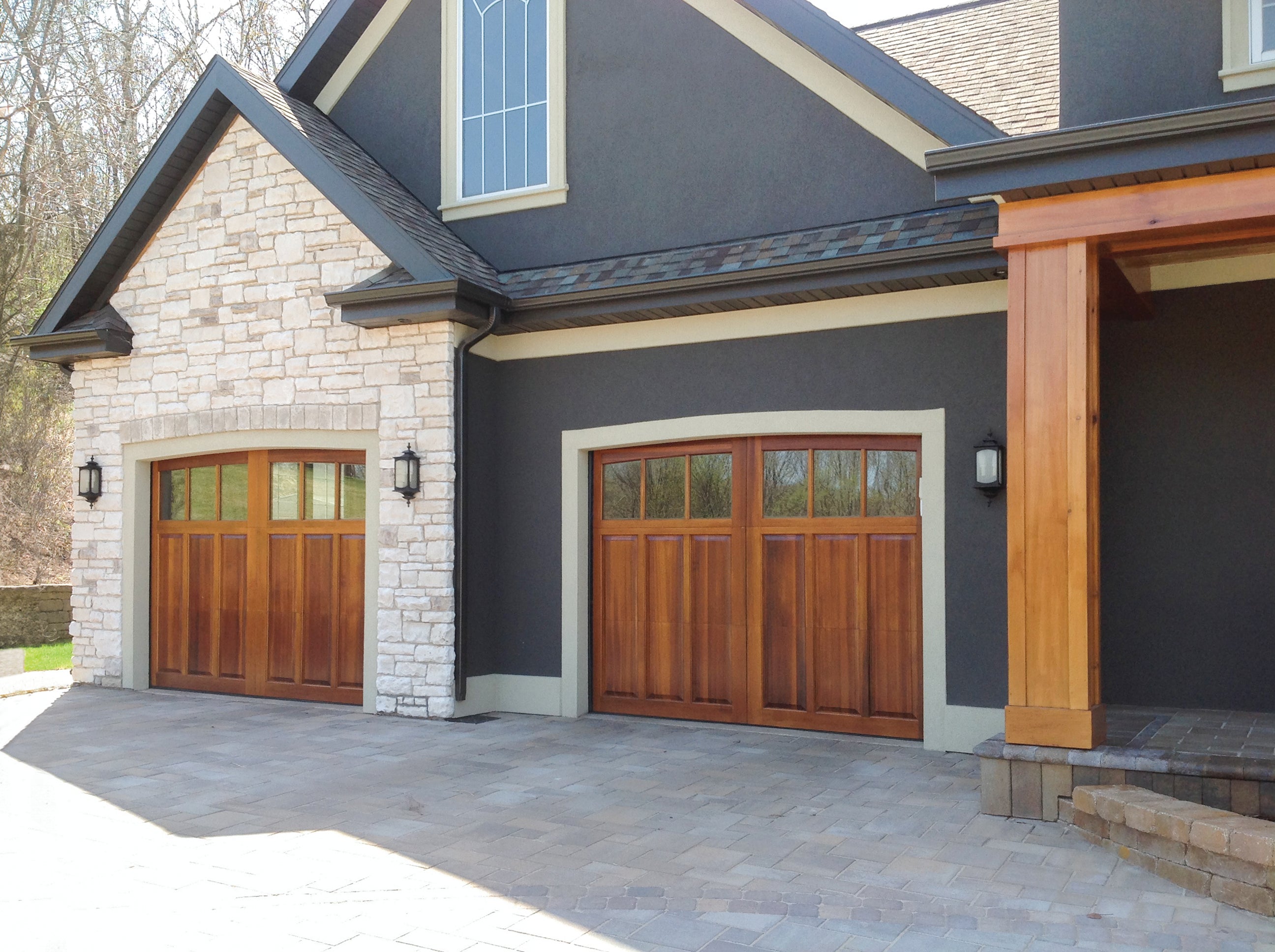 Custom wood garage door