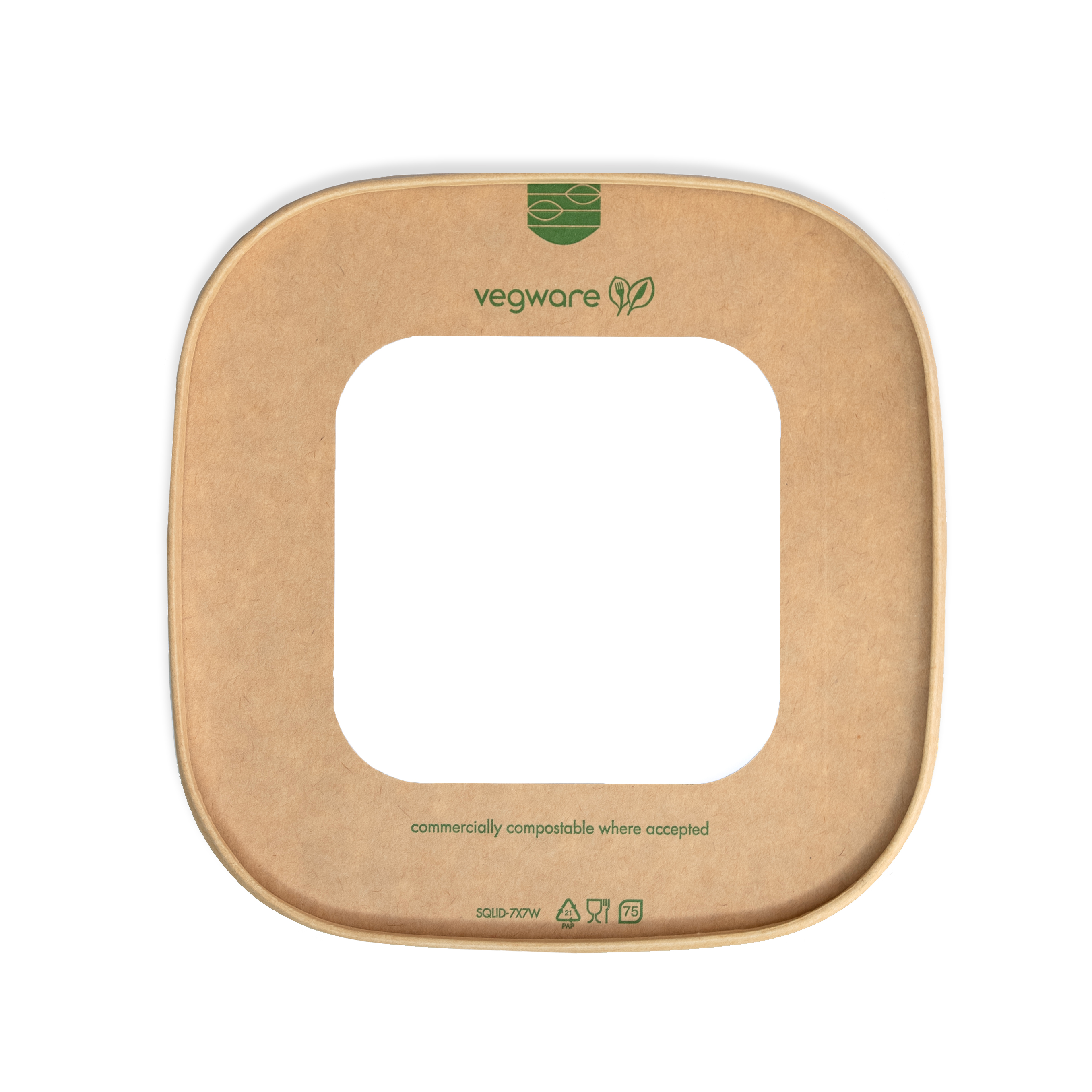 Square kraft window lid Pack of 300