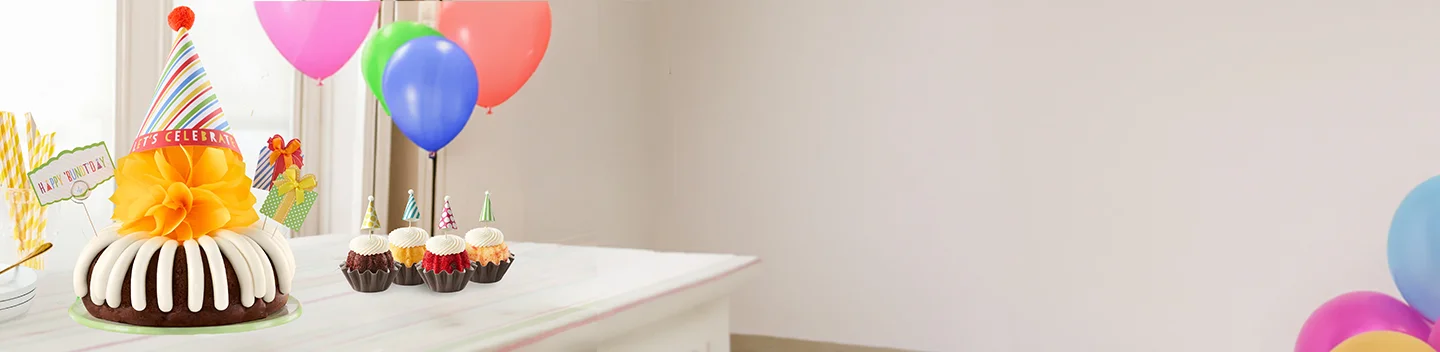 Build-A-Birthday Cake with birthday-themed decorations.