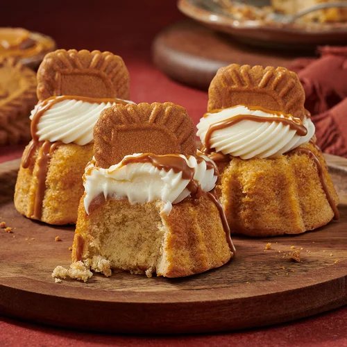 Biscoff® Cookie Butter Bundtinis crowned with signature frosting - Shop Bundtinis
