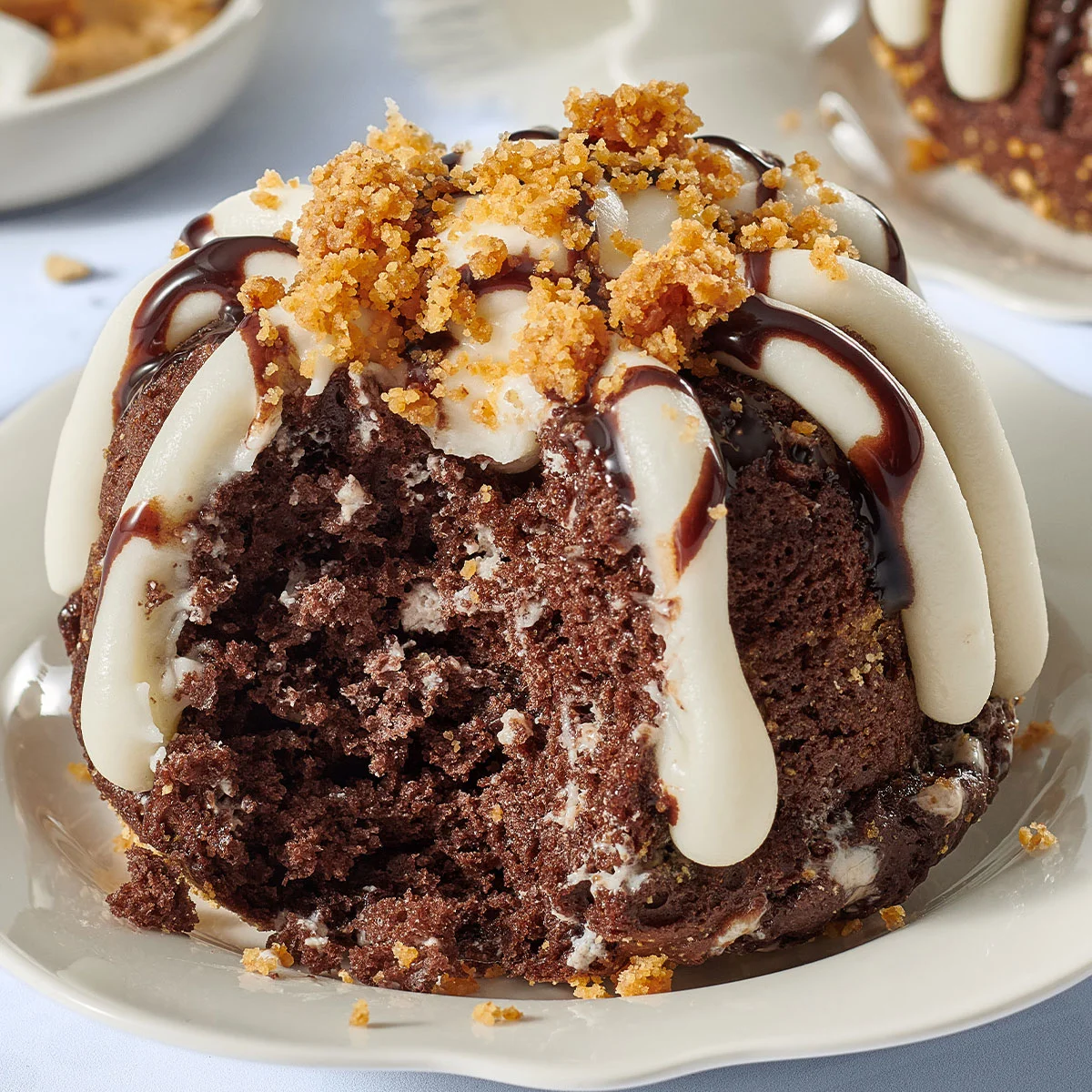 A personal S'mores Made With HERSHEY'S Bundtlet crowned with our signature frosting.