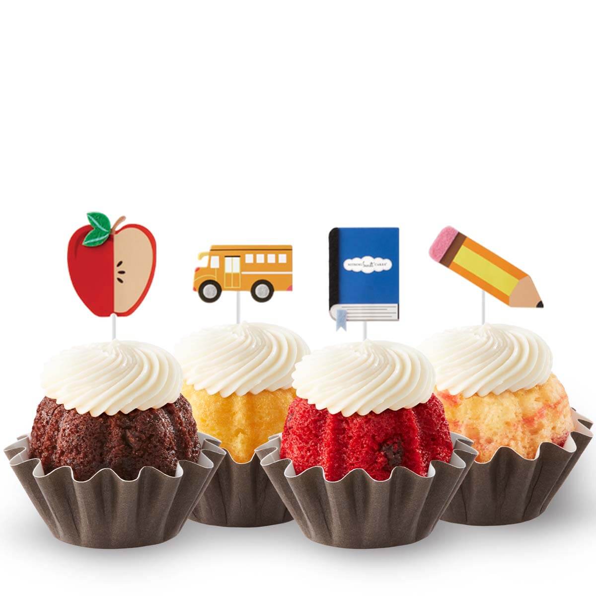 Four Bundtinis&reg; with flags