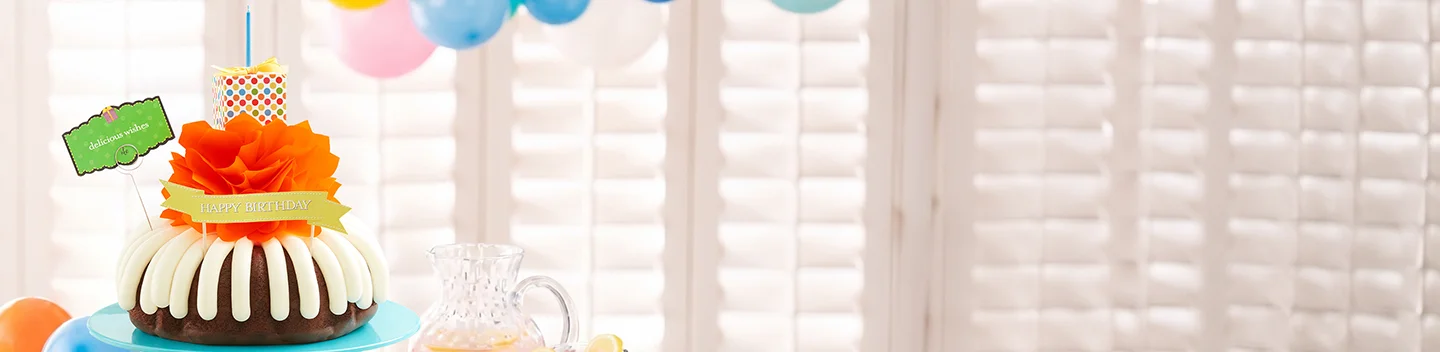 Build-A-Birthday Cake with birthday-themed decorations.