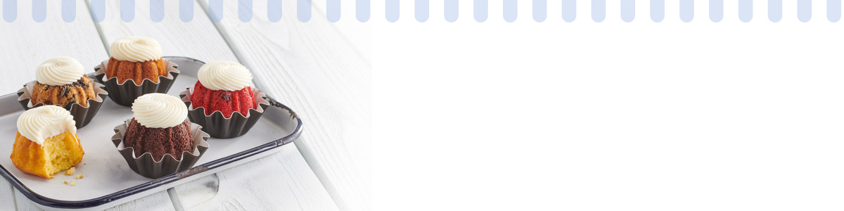 Assorted flavor Bundt Cakes on plate