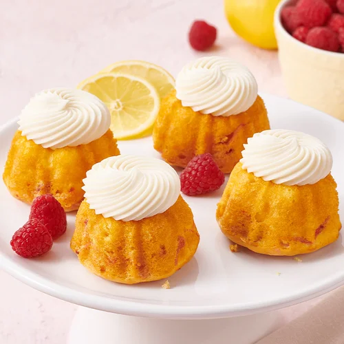 Lemon Raspberry Bundtinis crowned with signature frosting - Shop Bundtinis