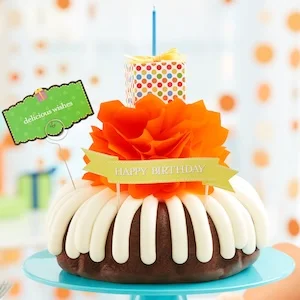 Bundt Cake with decorations on top.