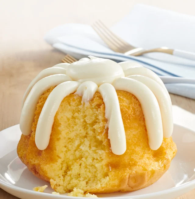 Lemon Bundtlet filled with our signature cream cheese frosting.
