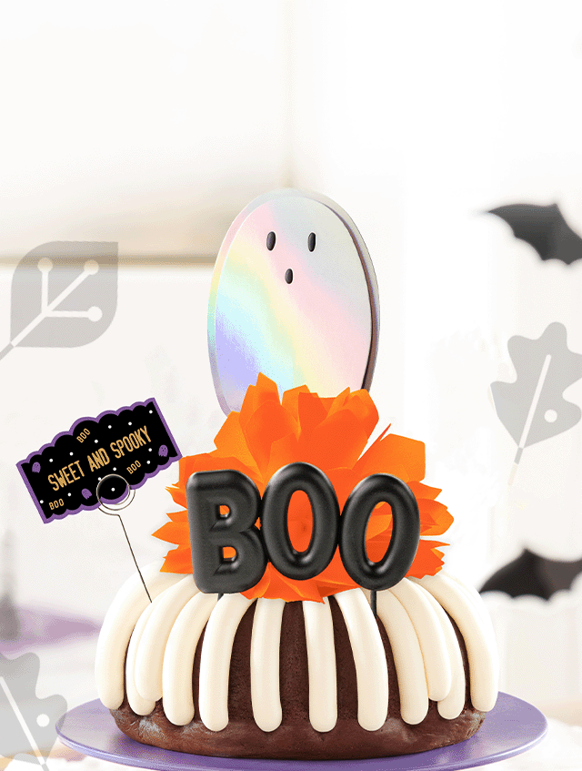 Bundt Cake with a Halloween themed decorations.