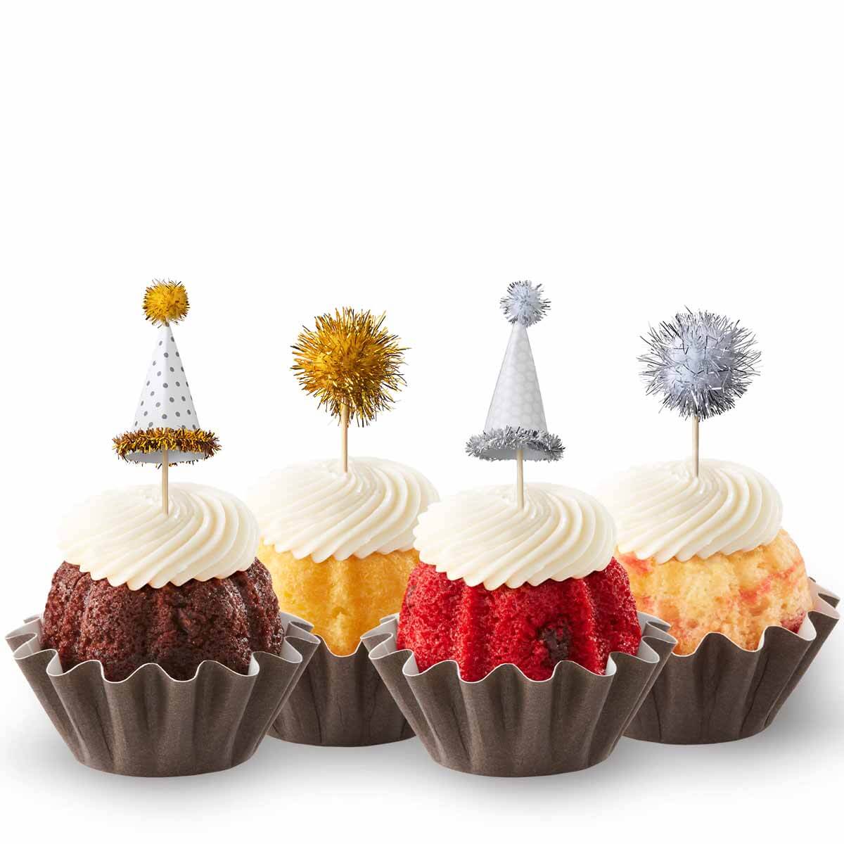 Four Sparkle Hats and Poms Bundtinis&reg;