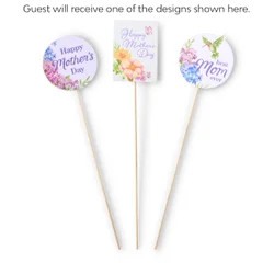 Three 3-inch Wooden Mother's Day Picks.