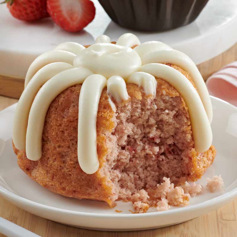 Individual Strawberries & Cream Bundtlet and signature frosting on top - Shop Bundtlets & Towers