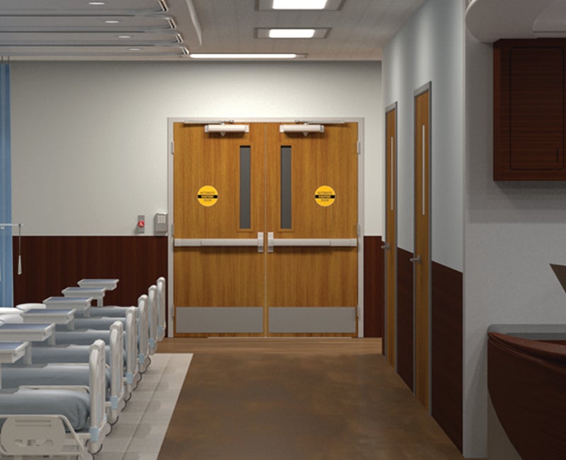 Emergency Cross-Corridor Laminate Doors