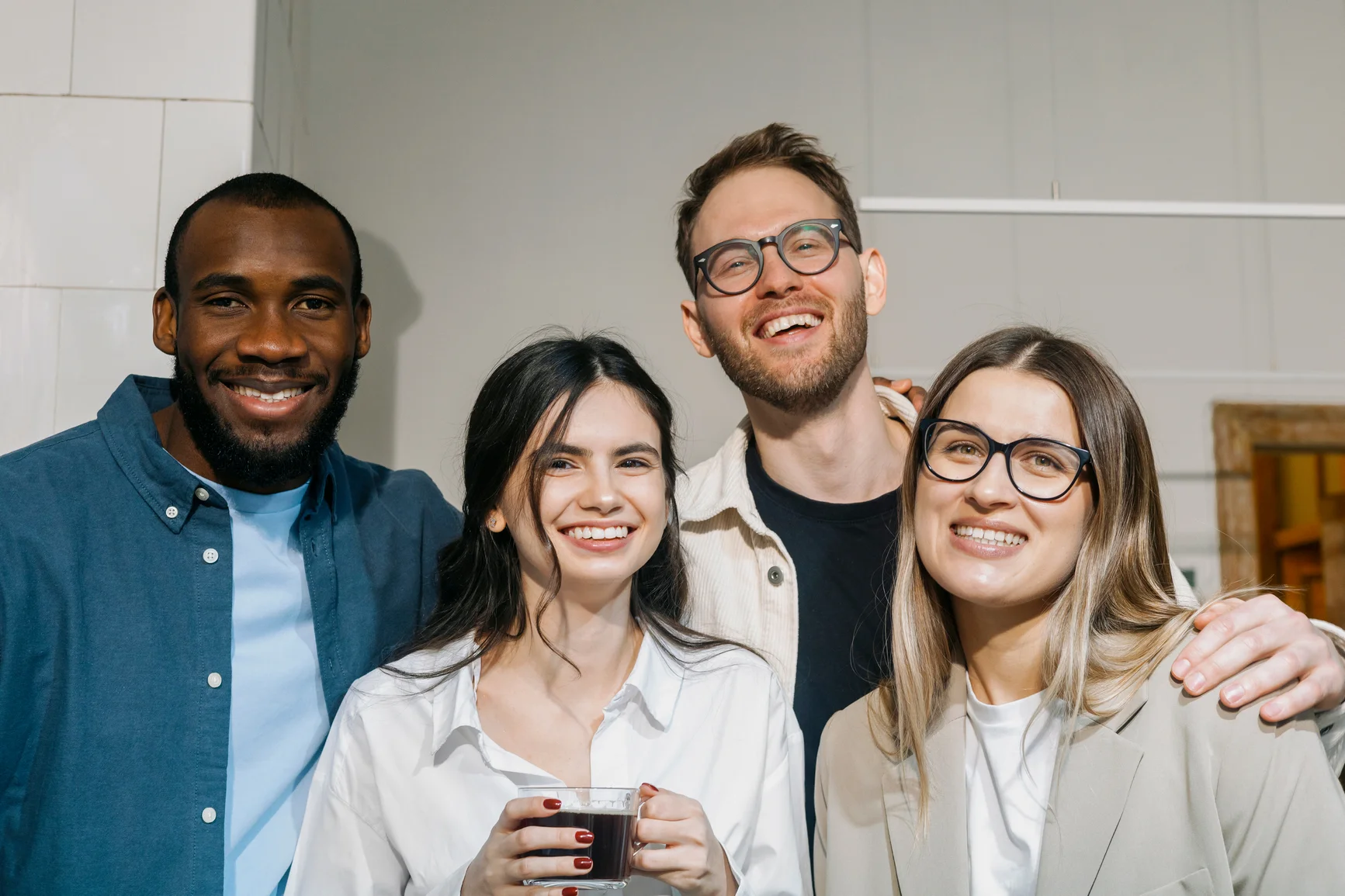 A diverse group of colleagues on a business team.