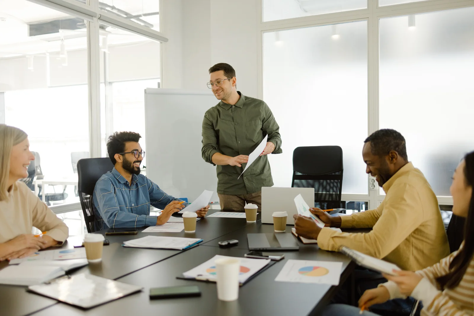 Business professional working in office