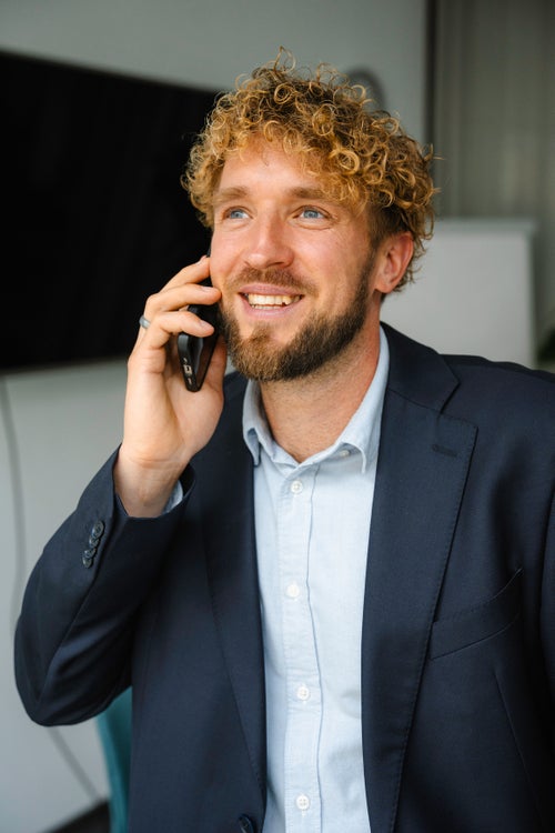 A man talking on a cell phone.