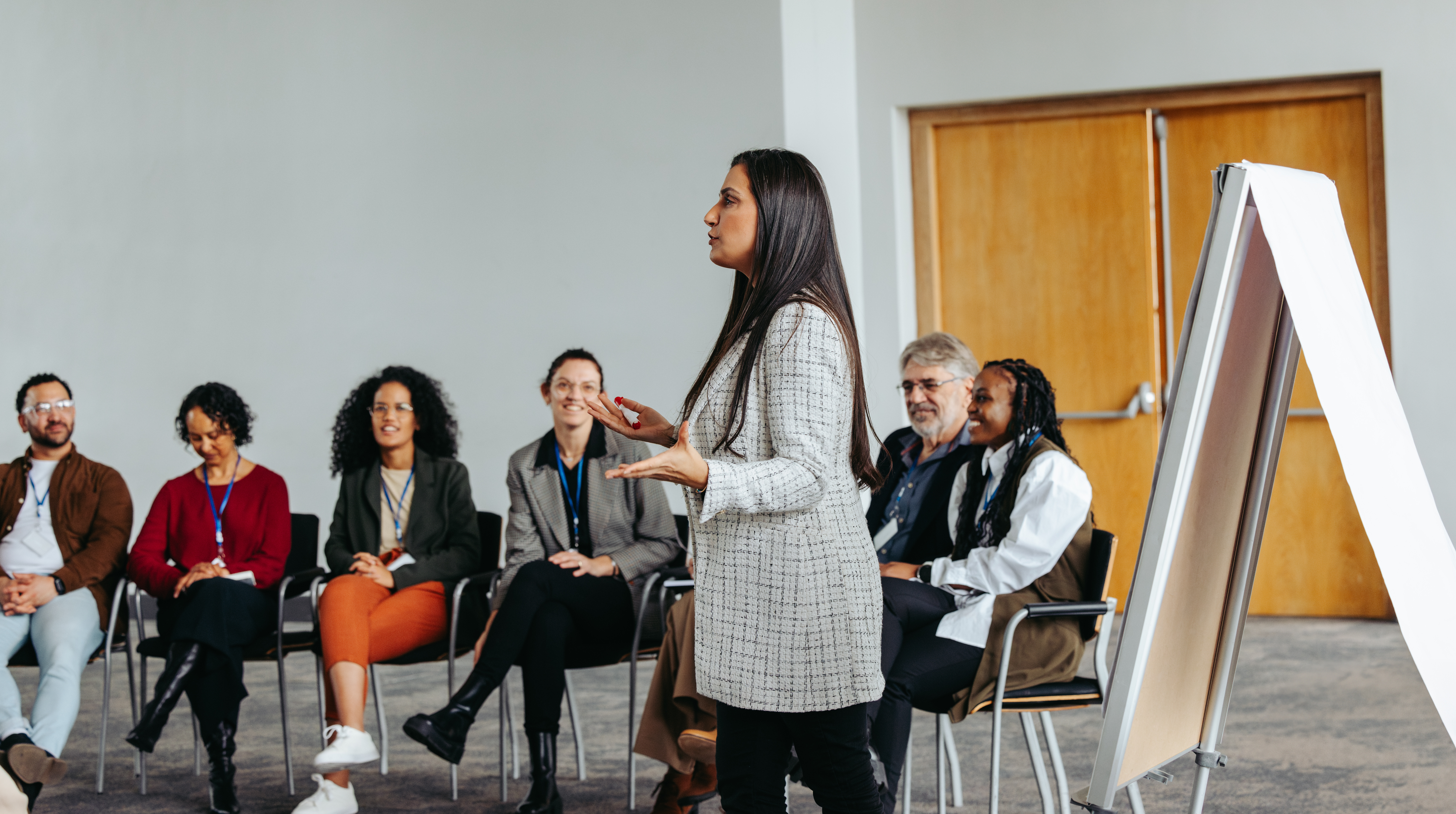 Speaker engaging an attentive group