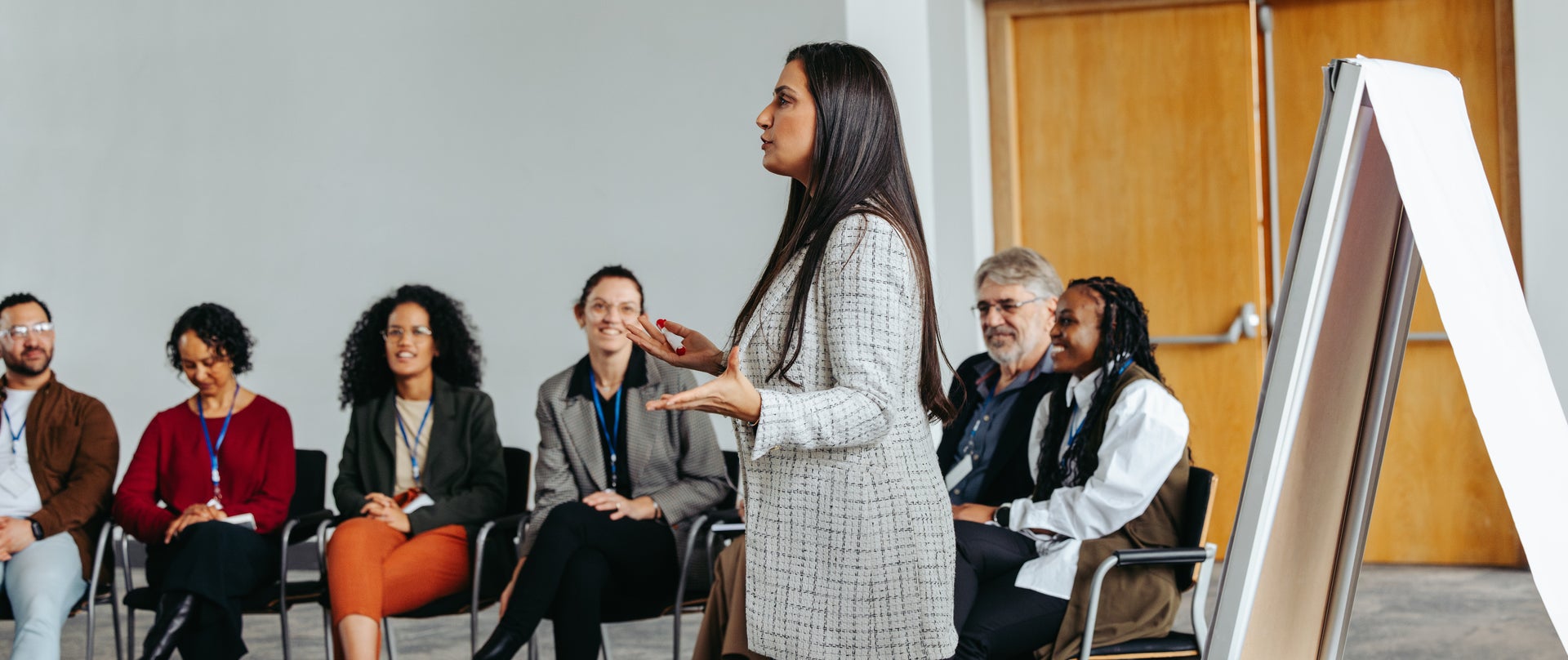 Speaker engaging an attentive group