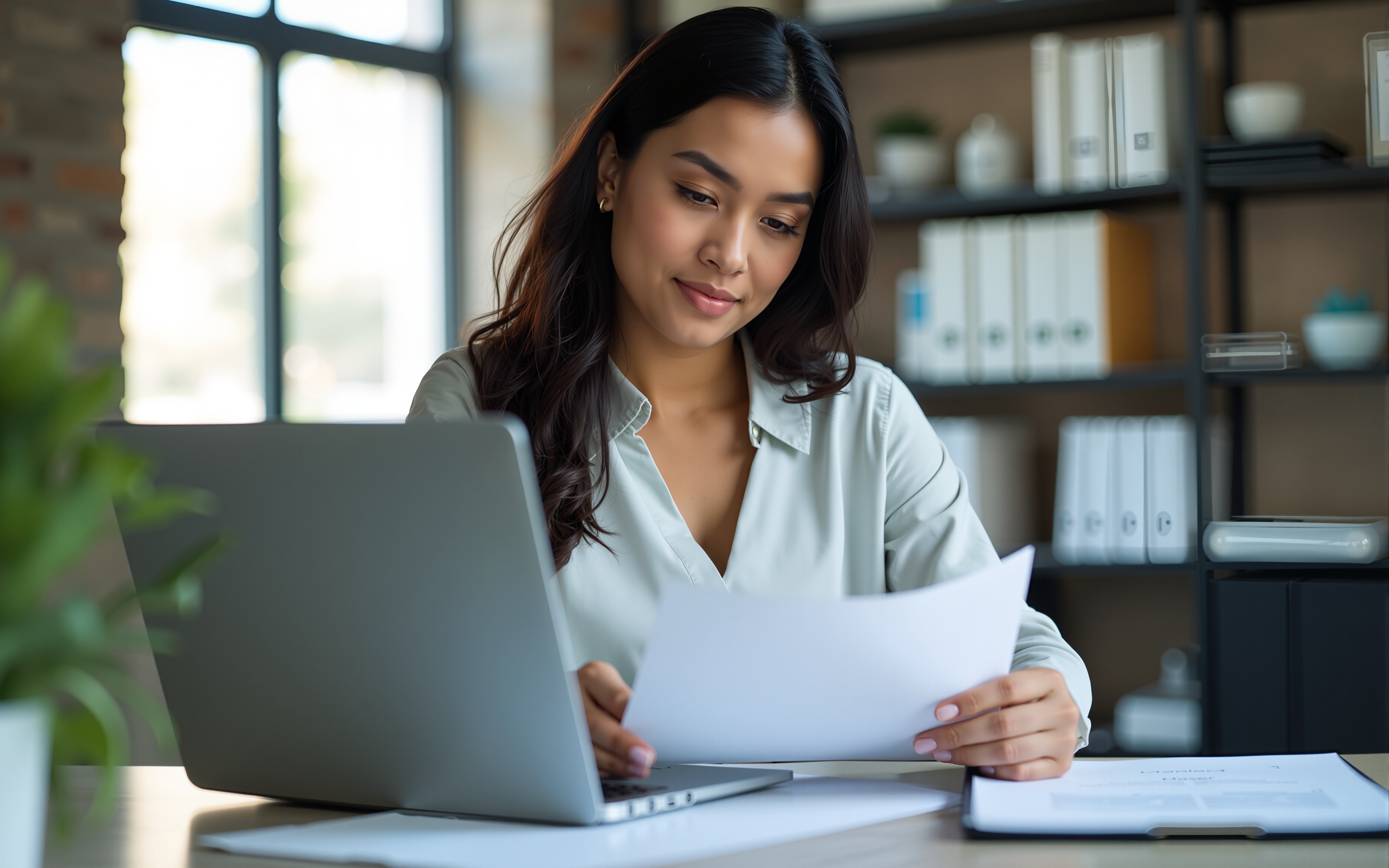 business woman&nbsp;Reading an analytical report