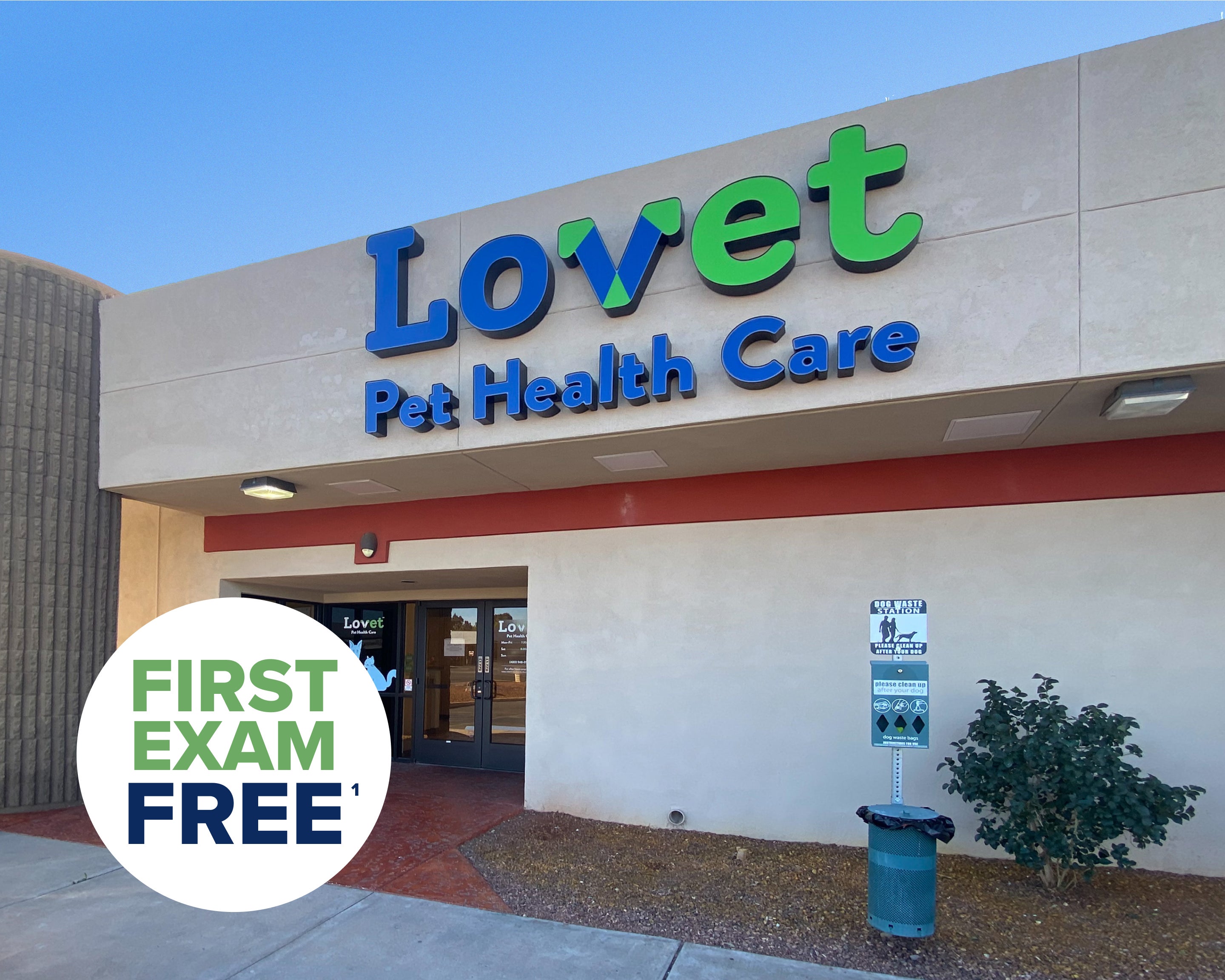 The exterior of Lovet Pet Health Care's Scottsdale Hills location.