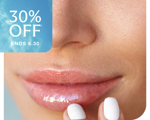 Close-up of smooth, plump lips with a natural finish—featuring Chapter’s lip filler treatment. Summer Kickoff Sale ends 6.30.