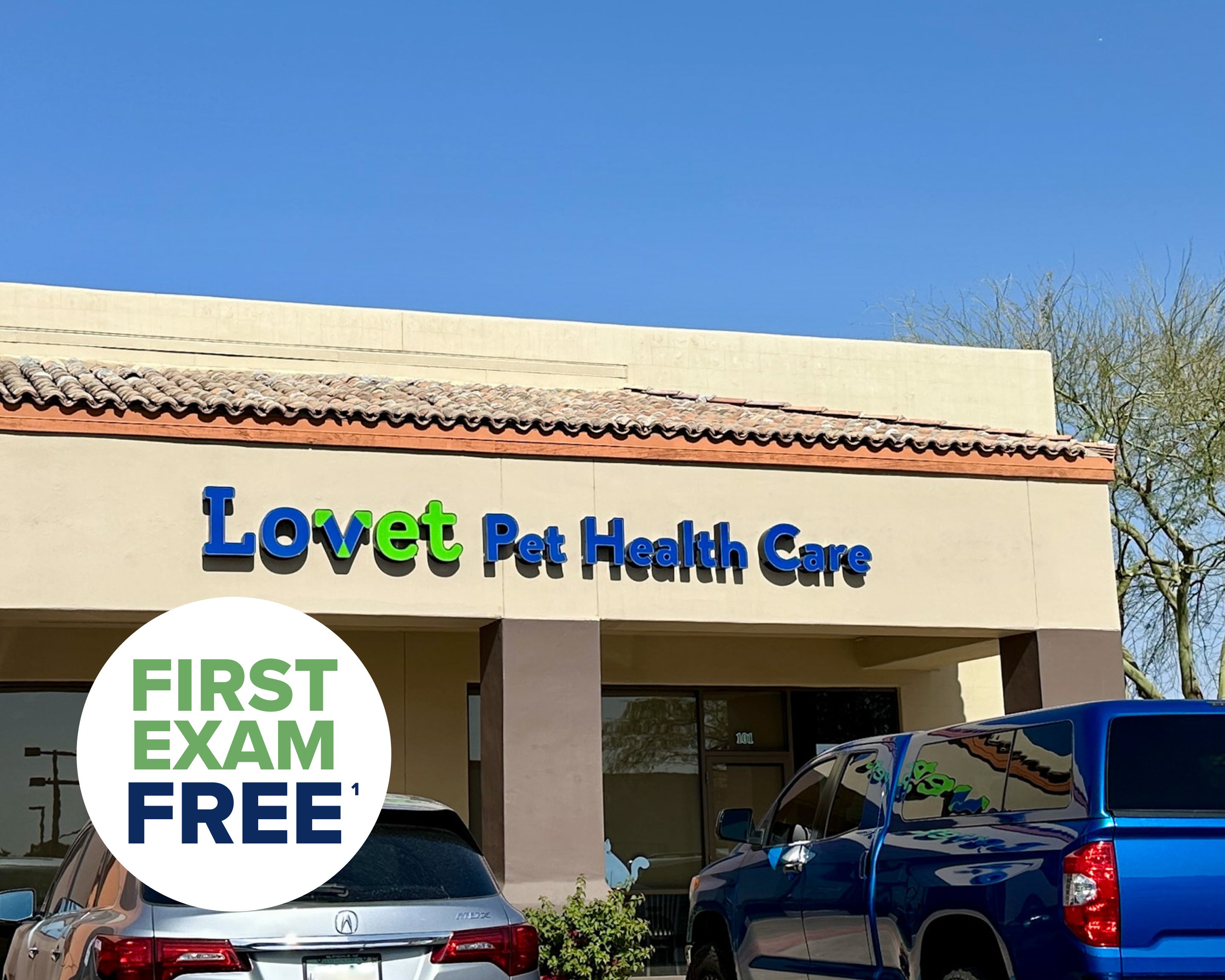 The exterior of Lovet Pet Health Care's Arrowhead Ranch location.