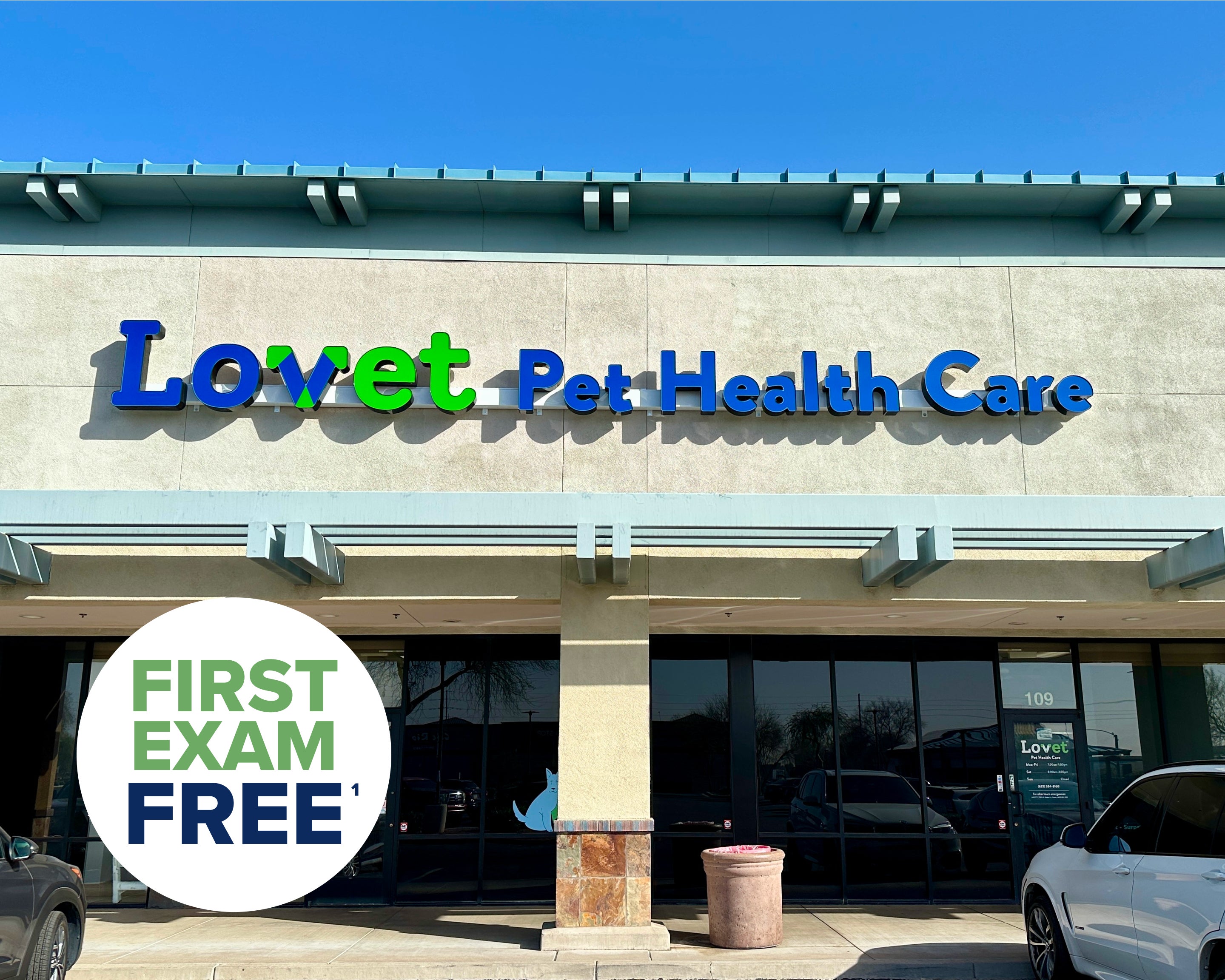 The exterior of Lovet Pet Health Care's Surprise location.