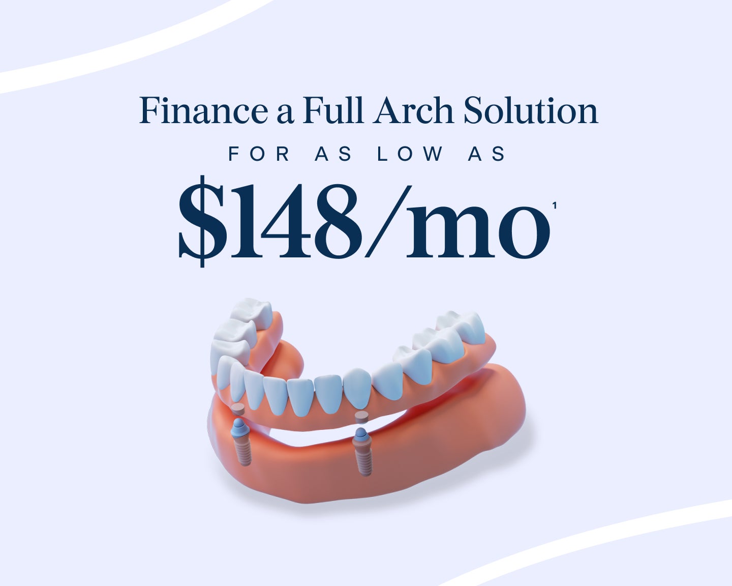 ClearChoice promotion offering full arch solutions for $148 per month.