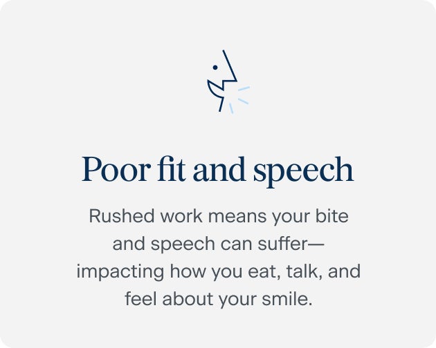 A sign that says poor fit and speech on it.