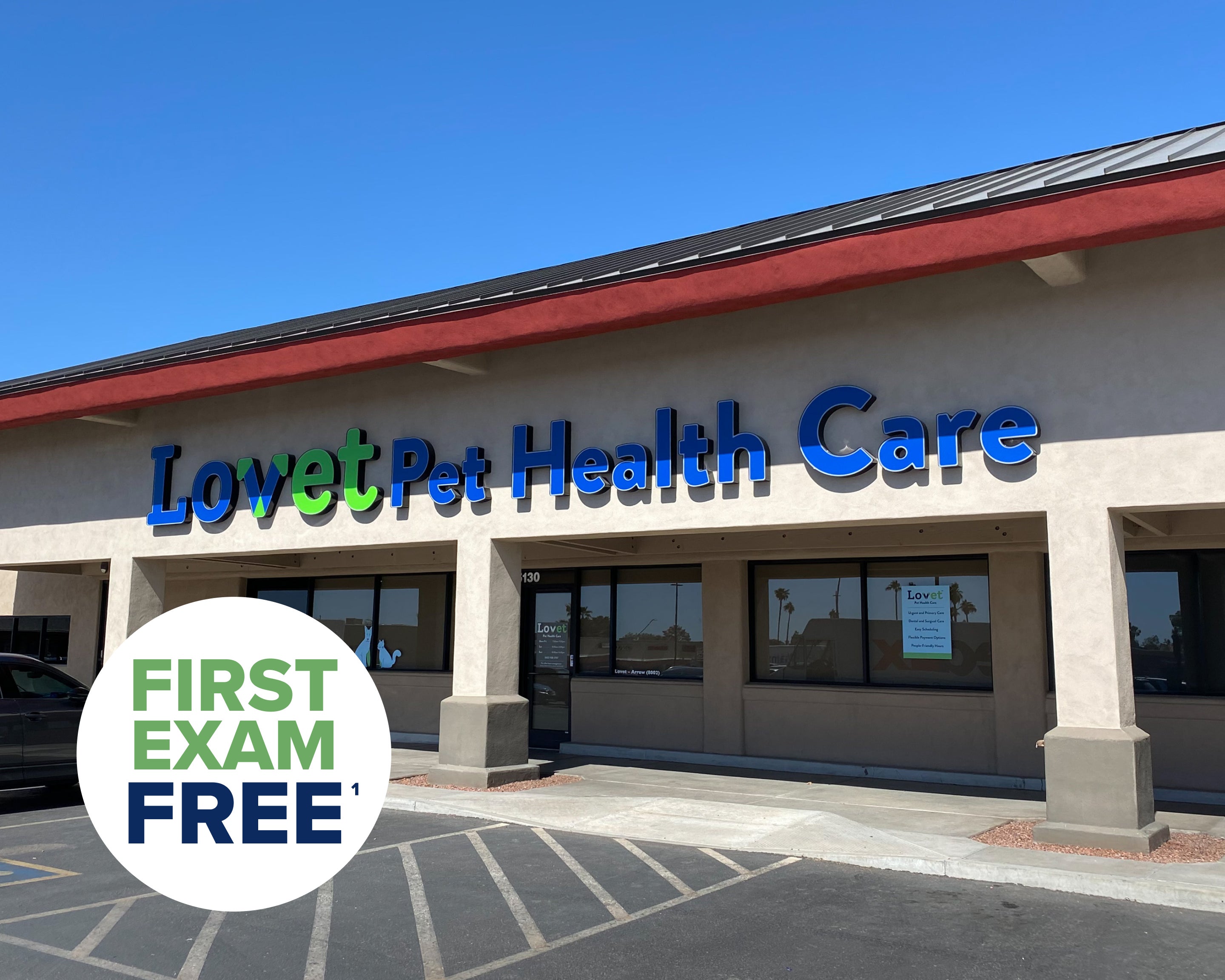 Front of Lovet Pet Health Care Arrow Location in Arizona.